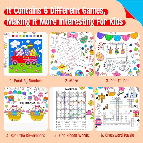 Image of Easter Coloring Poster, Large Coloring Activity Paper 75 inch x 31 inch Jumbo Size Versatile Paper DIY Painting Drawing Banner /Tablecloth for School, Spring Theme Parties, Wall Decor