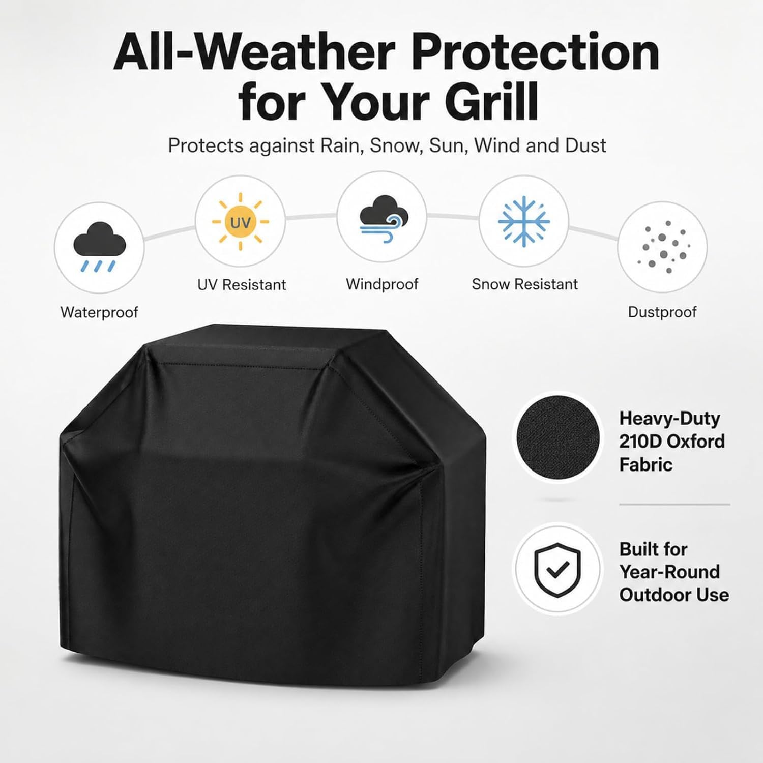 Copertura per Barbecue per PGS T40 Stainless Patio Base 2026+ | Resistente, impermeabile, antistrappo, resistente ai raggi UV, vestibilità sicura, con coulisse