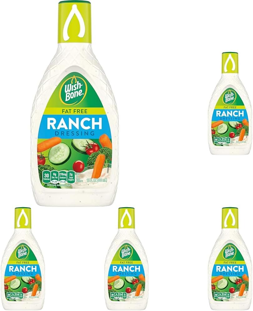 Fat Free Ranch Salad Dressing, 15 FL OZ (Pack of 5)