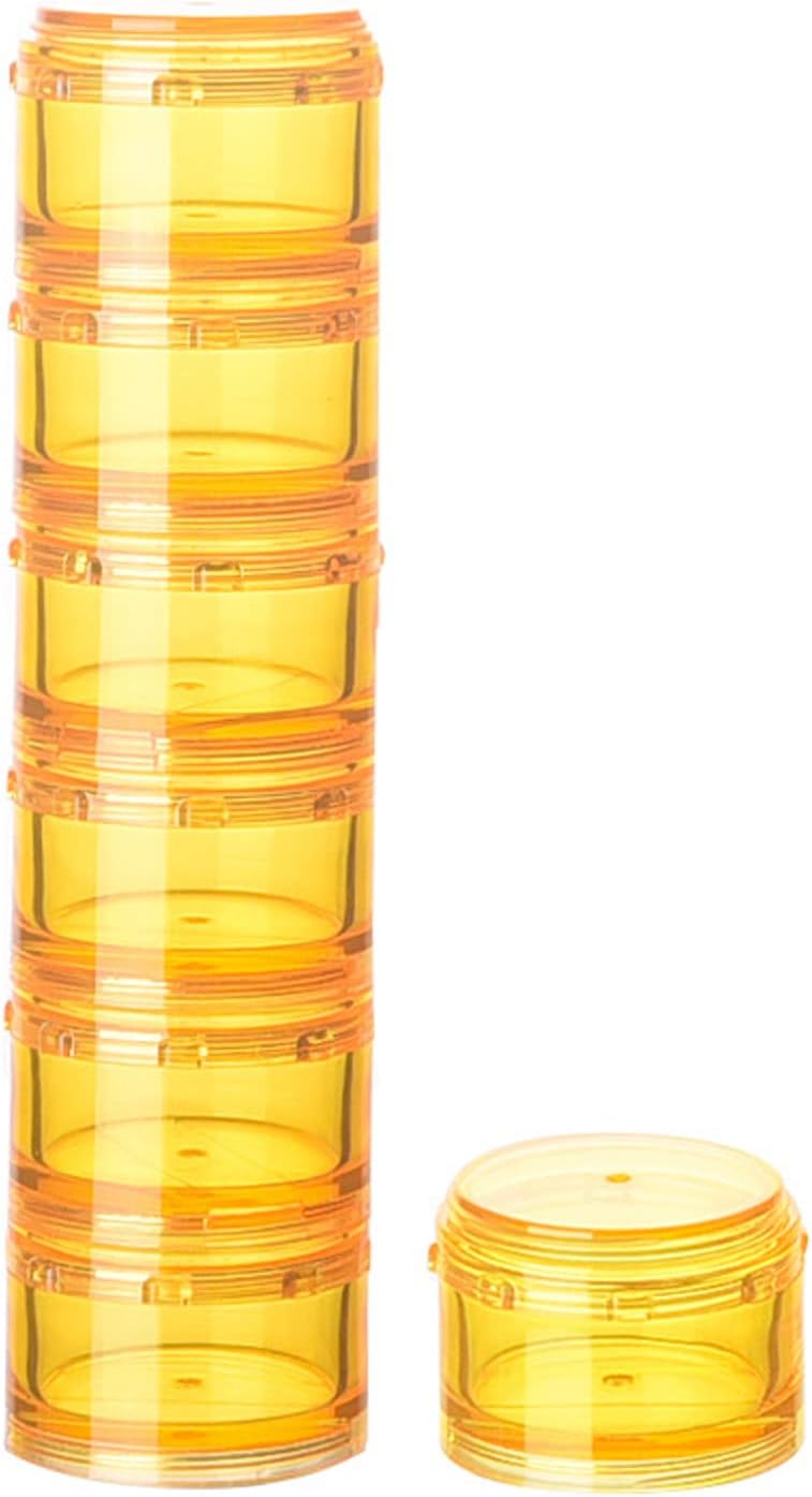 Stackable Pill Organizer, 7-Days Travel Pill Case, Pill Box for Pocket, Portable Medicine Vitamin Container Holder Large Rainbow