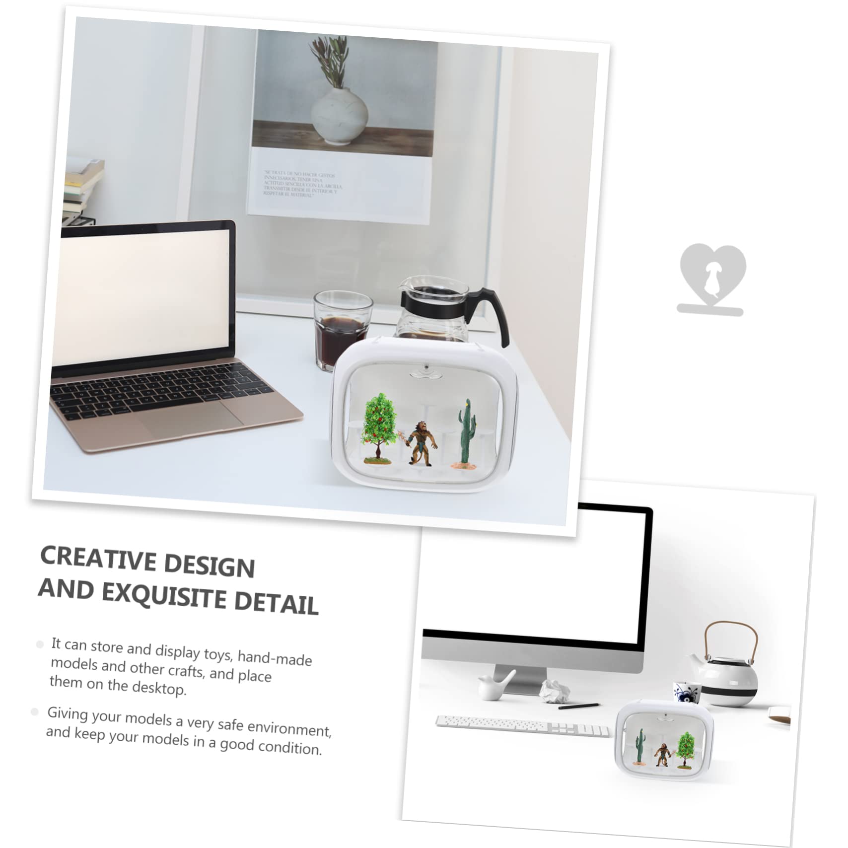 Vitrina de Figuras de Gran Capacidad en Color Blanco para Escritorio