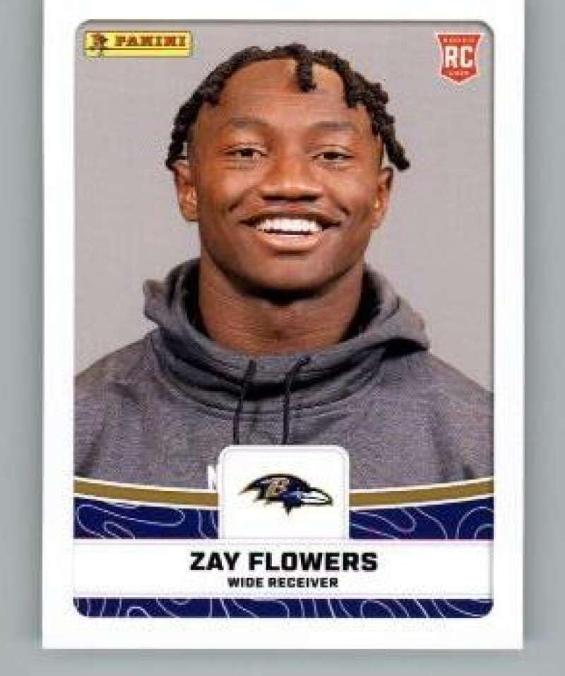 2023 Panini Card Collection (Insert From Sticker Set) #89 Zay Flowers RC Rookie Baltimore Ravens NFL Football Trading Card