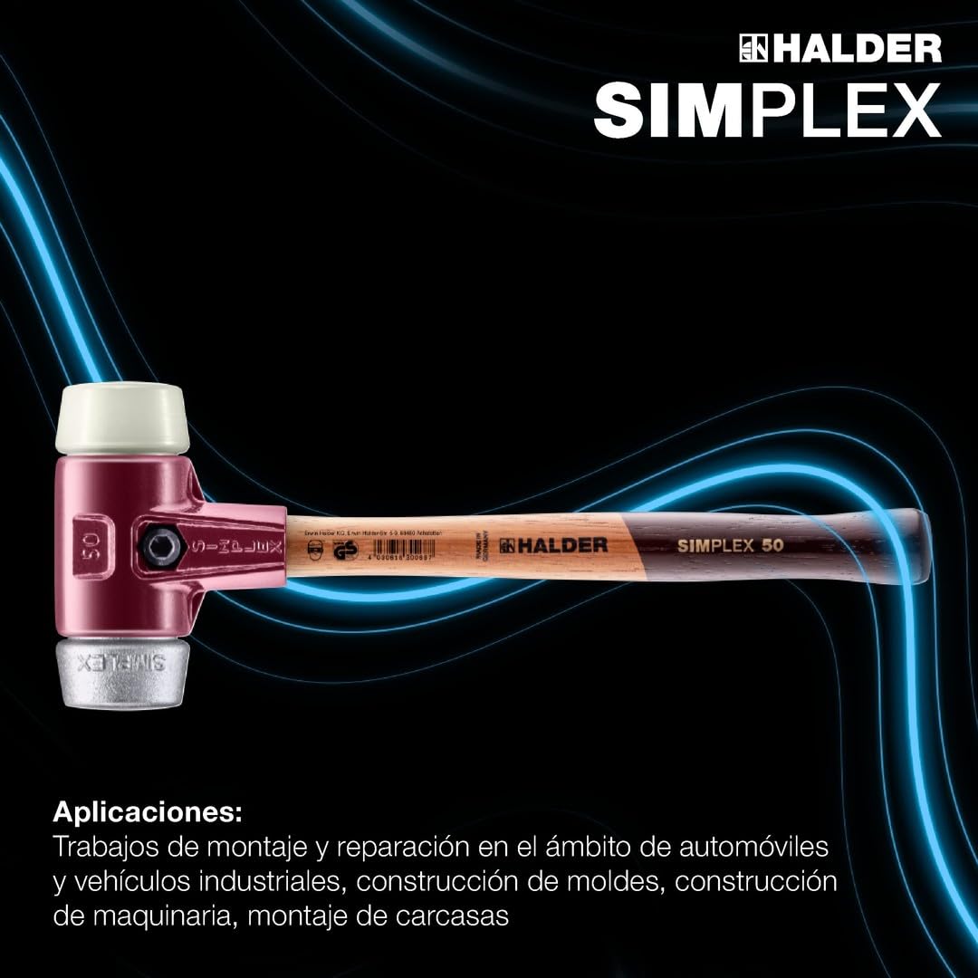 Halder 3089080 soft-face mazo con nailon/Carcasa de acero fundido de metal blando, multicolor, 80 mm