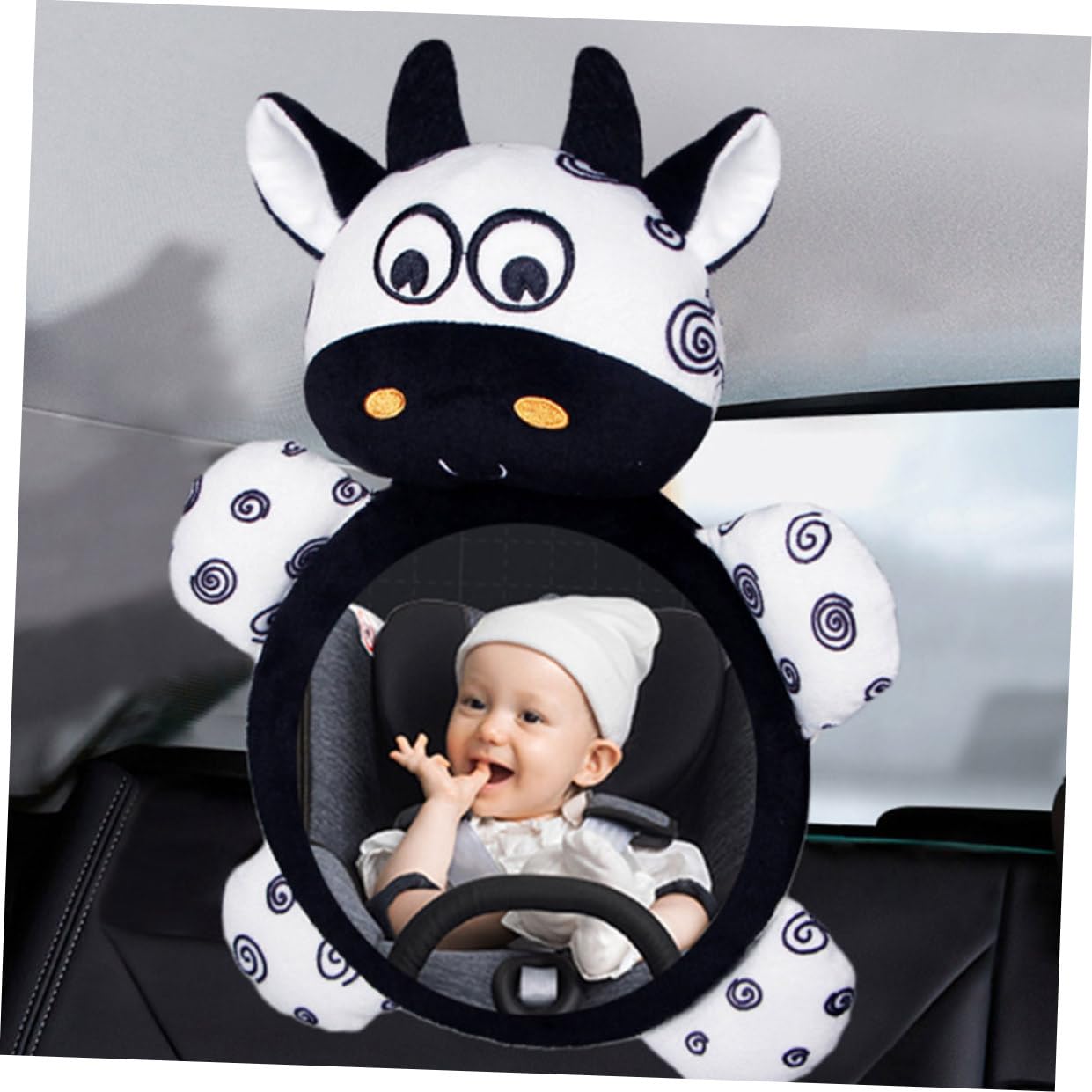3pièces Réfléxion Miroir Observation Pour Siège Auto Miroir Arrière Pour Avec Sangles Ajustables Design Animaux Amusants Sécurité Routière Pour