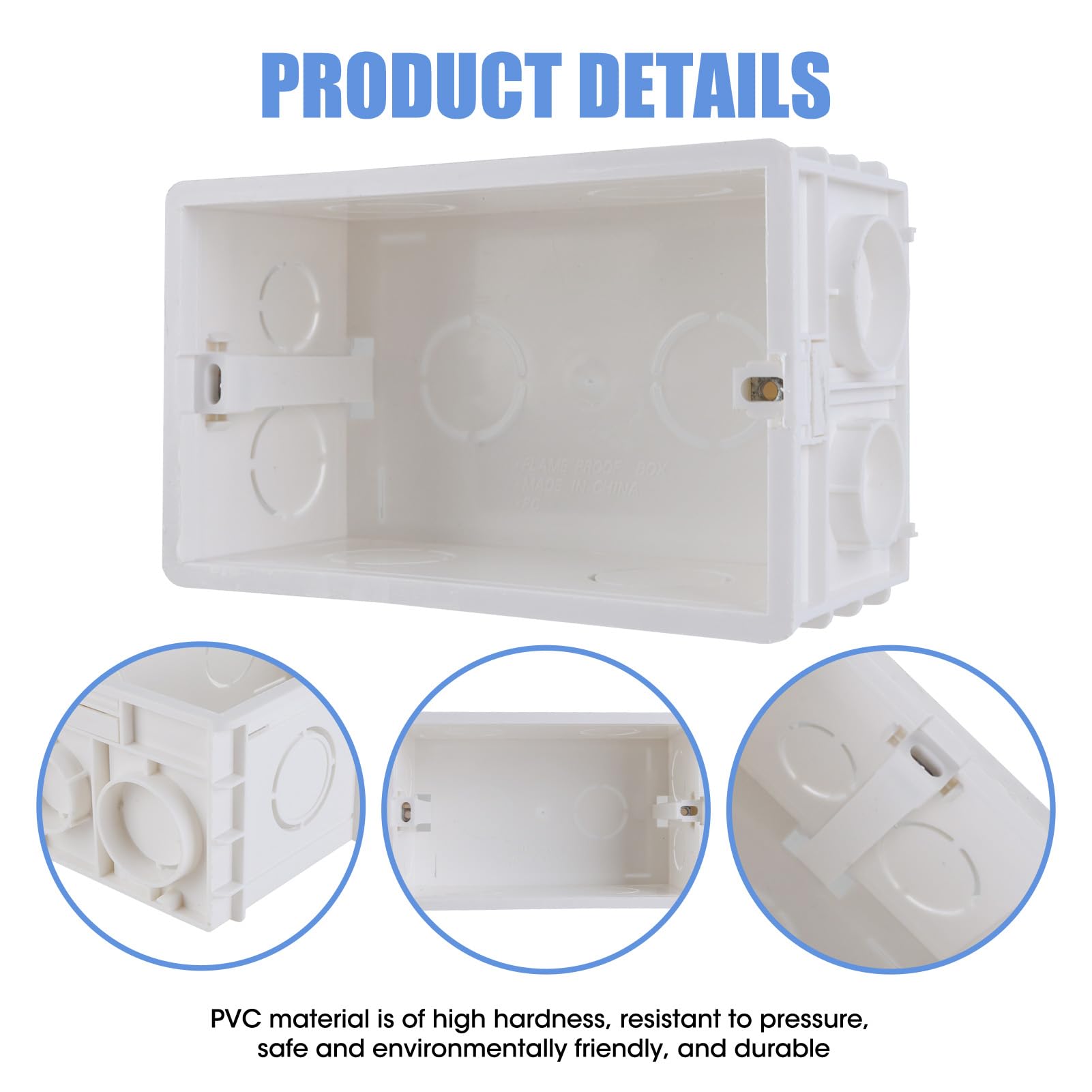 2 Gang Surface Mount Back Box Pattress 2Pcs, Pattress Box - Image 3