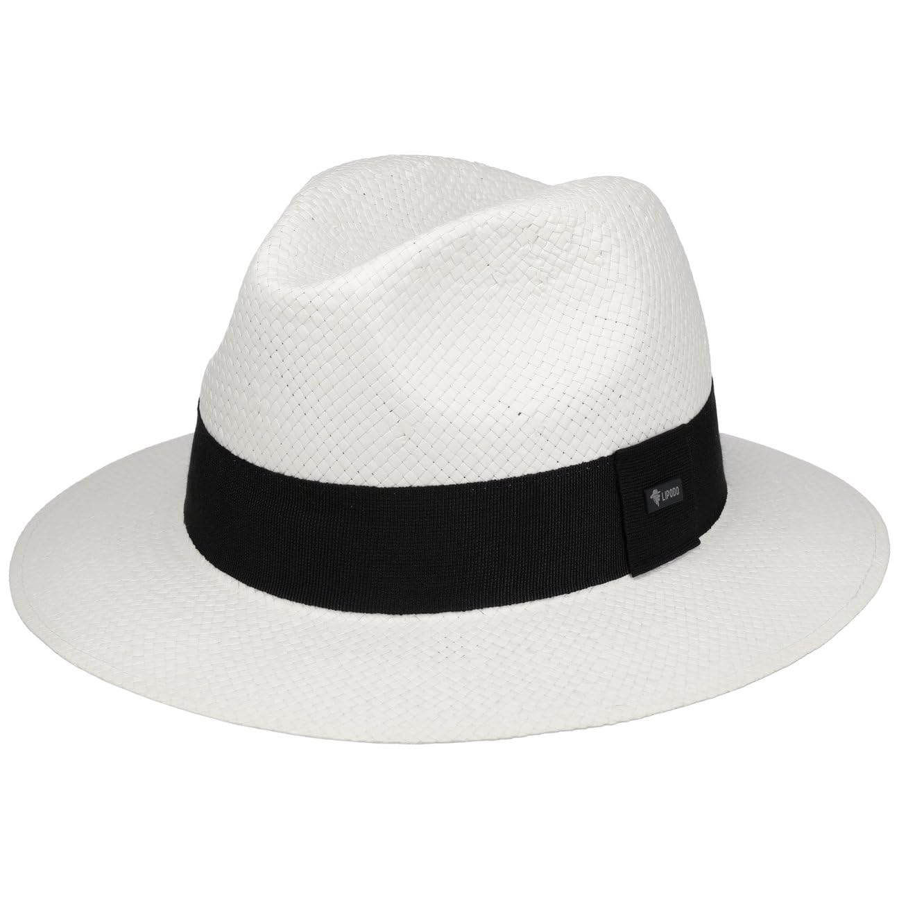 Lipodo CHAPEAUSHOP White Night Traveller Chapeau de Paille et de Soleil Fabrique en Italie Unisexe Printemps Ete