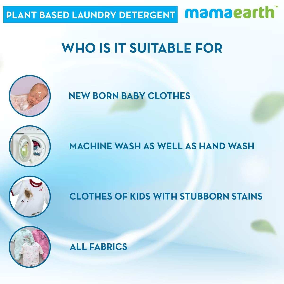 Mamaearth's Plant Based Baby Laundry Liquid Detergent, With Bio-Enzymes and Neem Extracts, 200ml 4