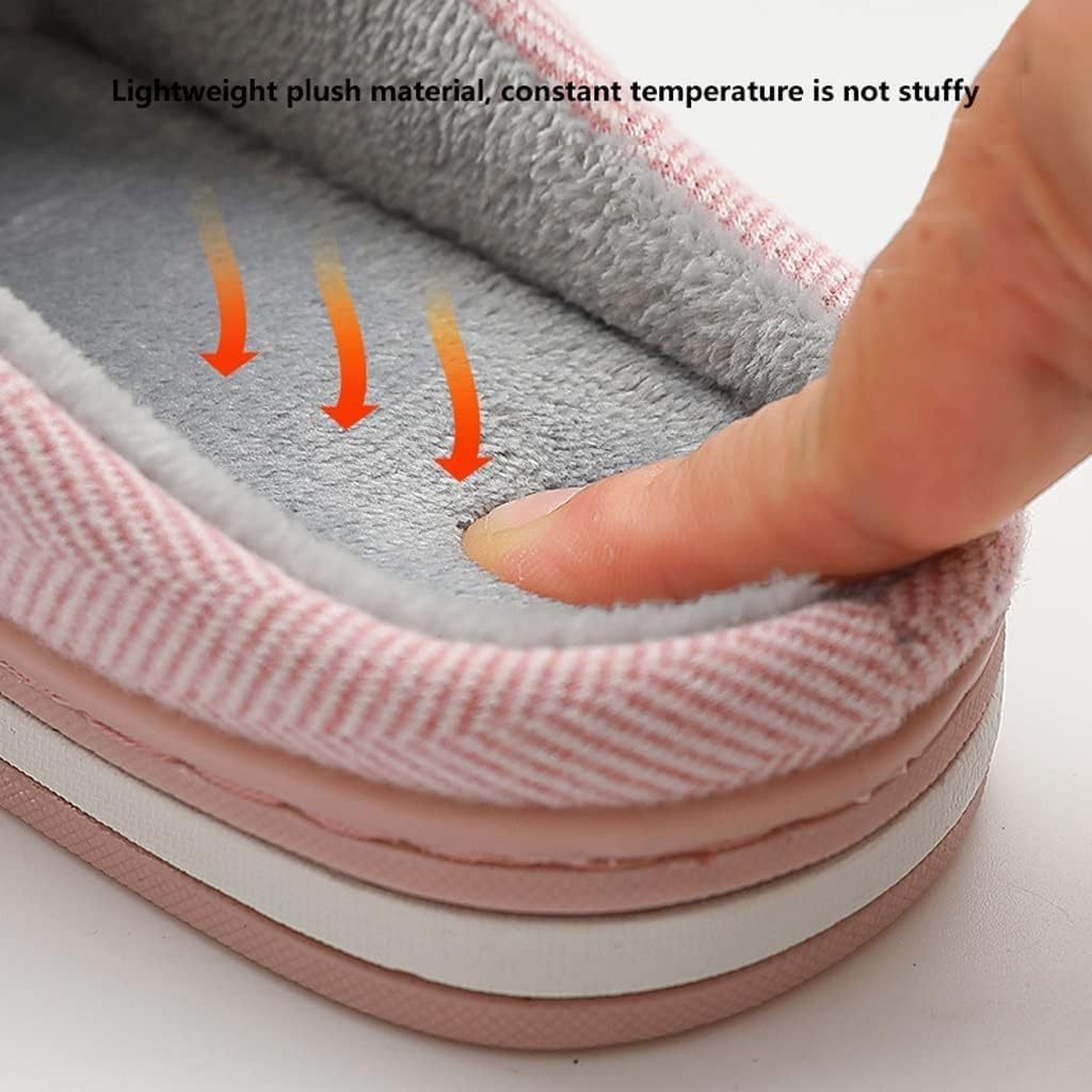 スリッパ シンプルで汚れにくいコットンシューズ 厚みのあるソフトボトム プラッシュハウススリッパ 暖かい滑り止め快適なふわふわスリッ