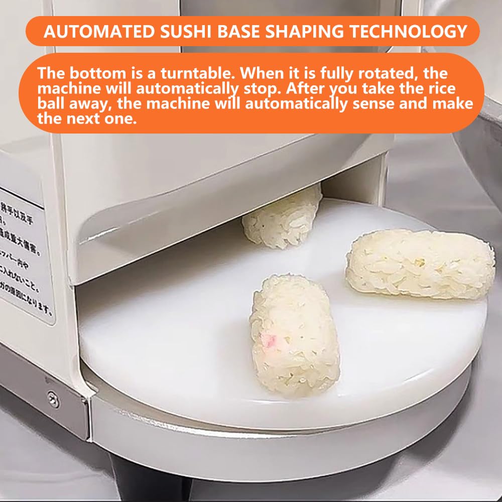 Commercial Automatique Nigiri Maker, Presse à Sushi à densité de Riz réglable avec 5 moules, Traitement par Lots à Grande Vitesse pour Tamago Eel Gunkan Maki, Outil de Cuisine Compact