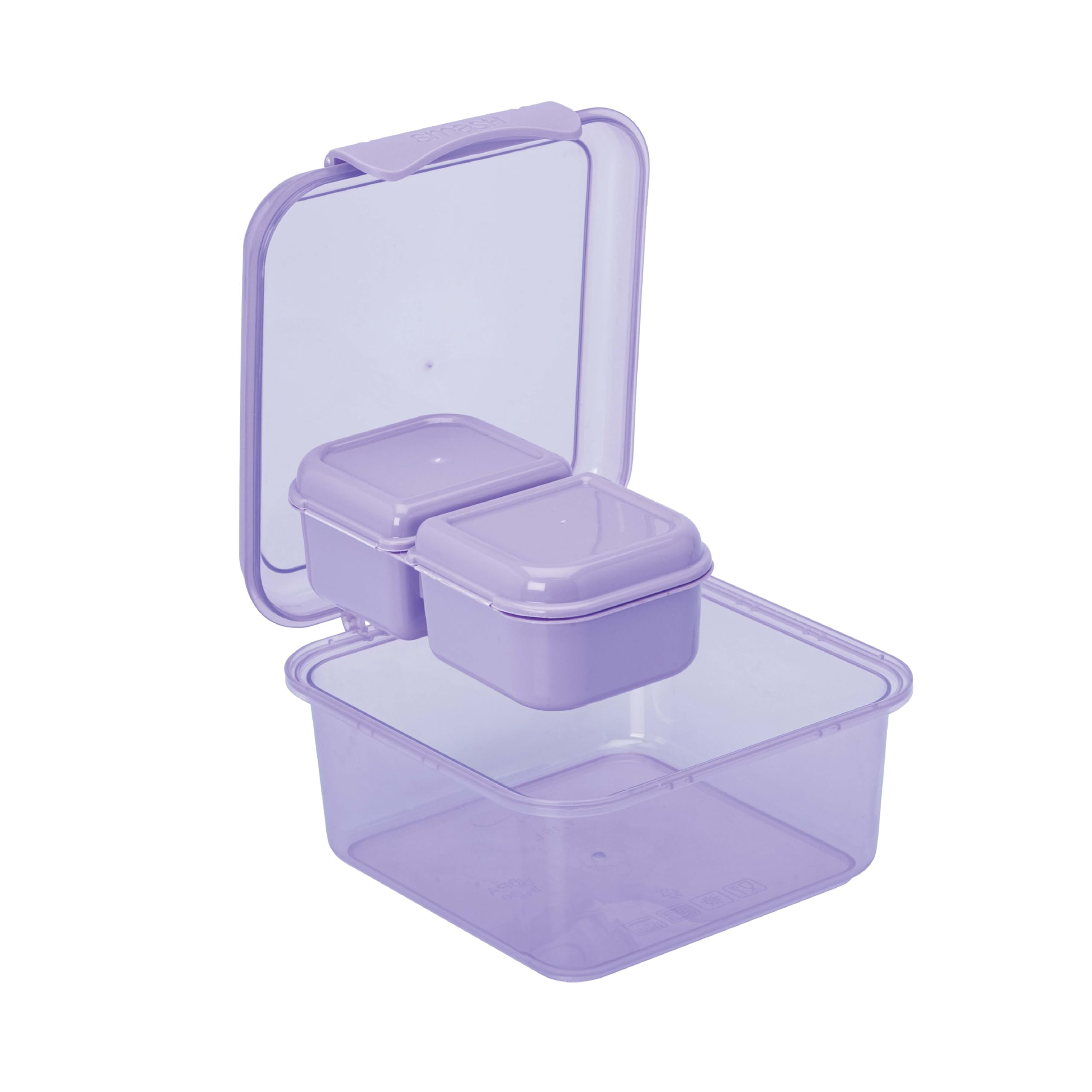 Smash 1.15L Lunch Box with 2 Snack Boxes | Leakproof Food Storage Container | School, Work & Travel, Purple