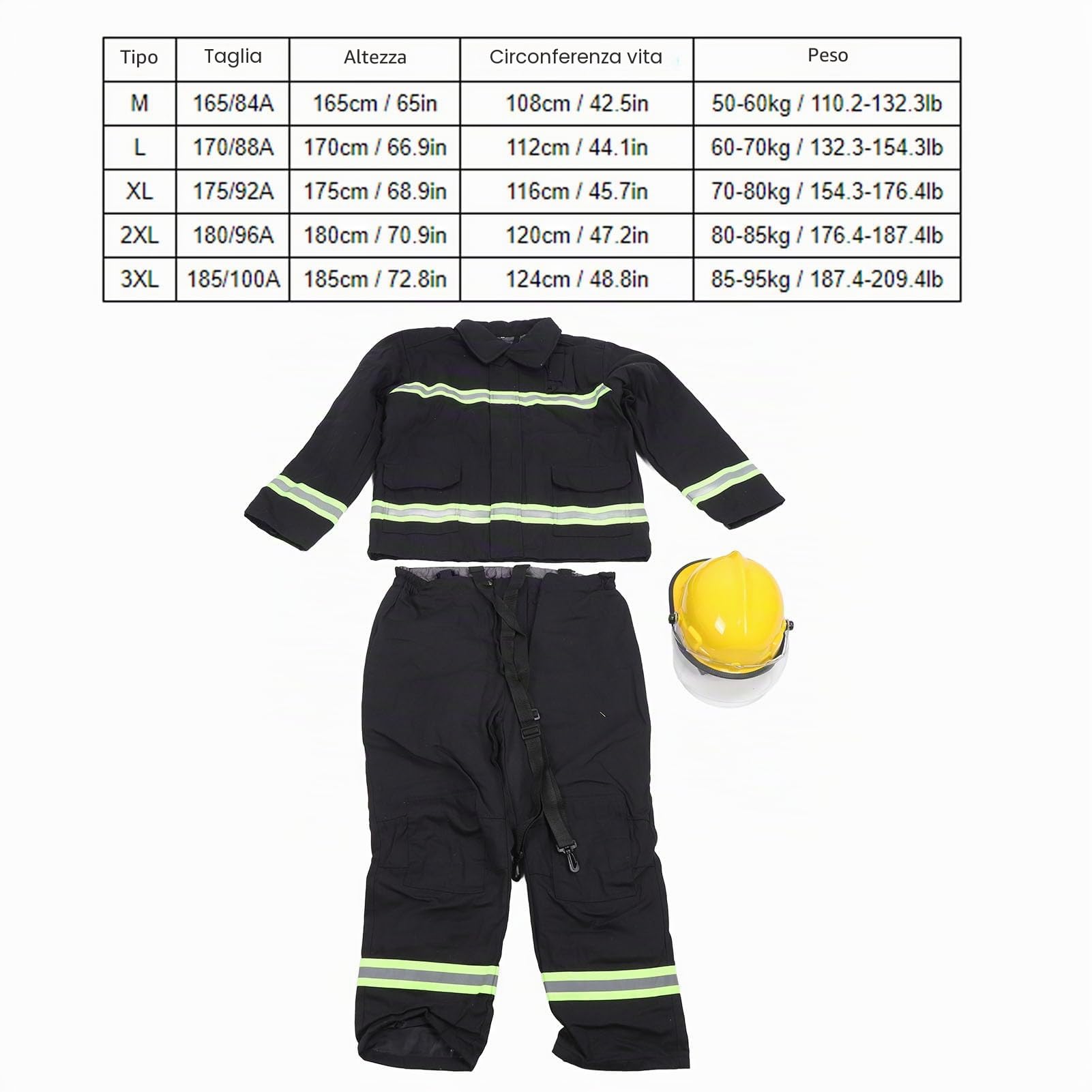 Eujgoov Tuta di Sicurezza Ignifuga Tuta di Sicurezza Tuta in Nylon di Cotone Ignifugo con Rubinetti Riflettenti
