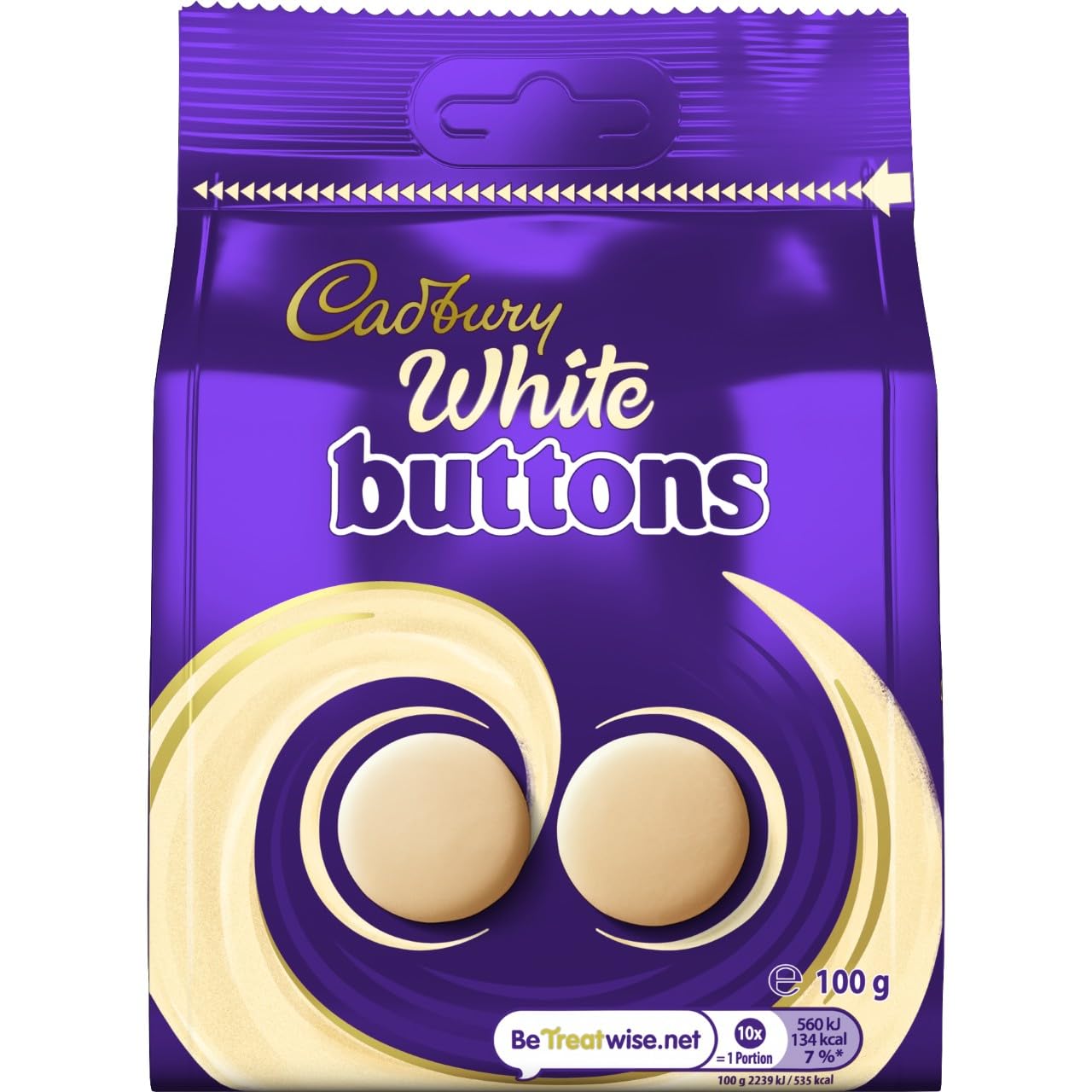 Cadbury White Chocolate Giant Buttons, Sharing Bag, Bite Size Treats, 100 g (Pack of 1)