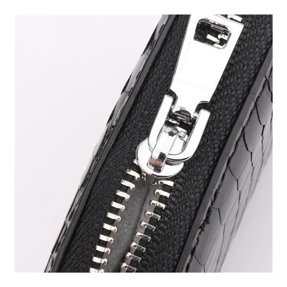 Portefeuille multifonction en cuir véritable crocodile pour homme et femme avec fermeture éclair