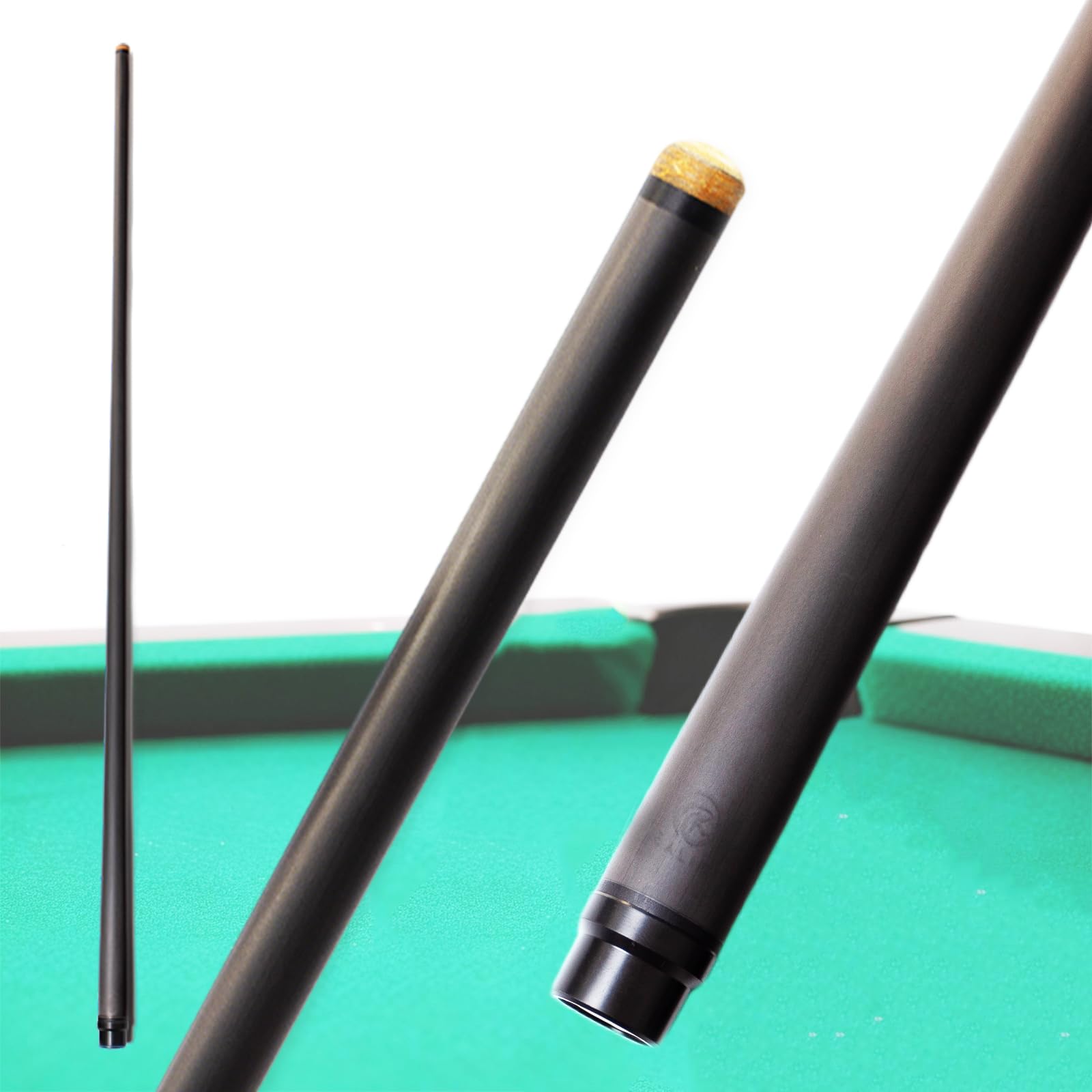 KHEALING 29-inch PING Carbon Pool Cue, Single Shaft, 11.8mm, 12.5mm, or 13mm Tips, Ultra Smooth and Controllable, Pro Taper (Uni-loc_11.8mm)
