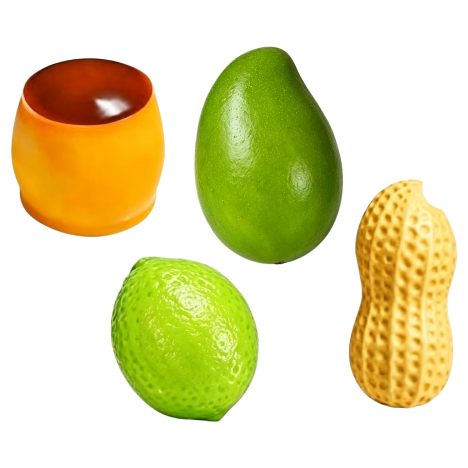 4PCS Crunchy Peanut Pudding Color-Changing Mango Lemon Squishy Ball Set