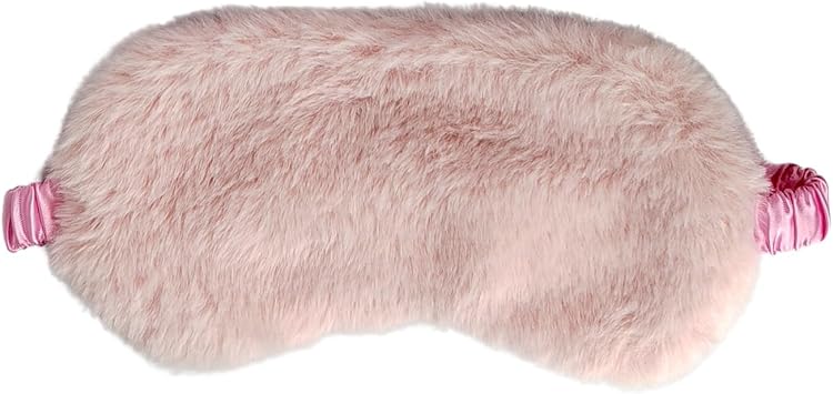 1 Pcs Plush Sleep Masks, Ultra Cute Soft Sleep Eye Cover, Blindfold Travel Sleep Masks for Kids Men Women, with Elastic Strap, Adjustable for Kids Adult Pink