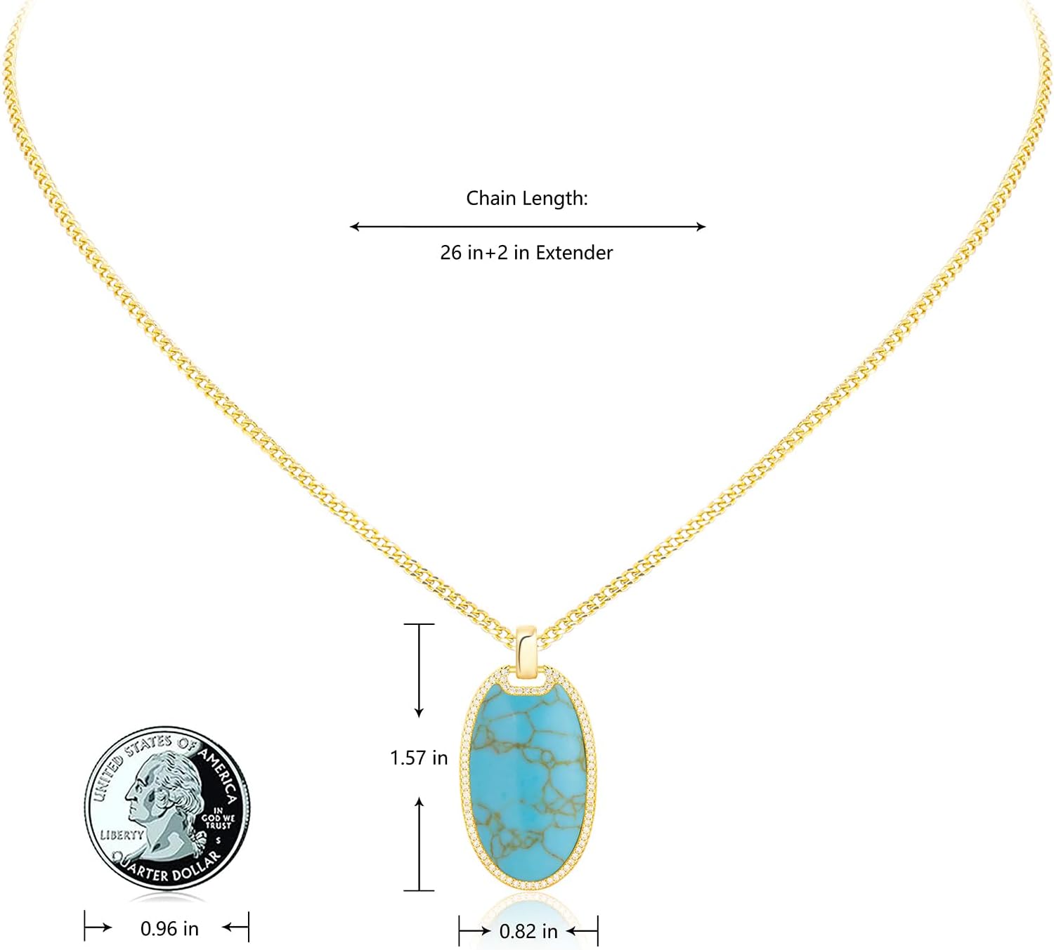 Montana West x Wrangler Western Pendant Necklace for Women 14k Gold Silver Statement Turquoise Cowgirl Vintage Trendy Fashion Jewelry