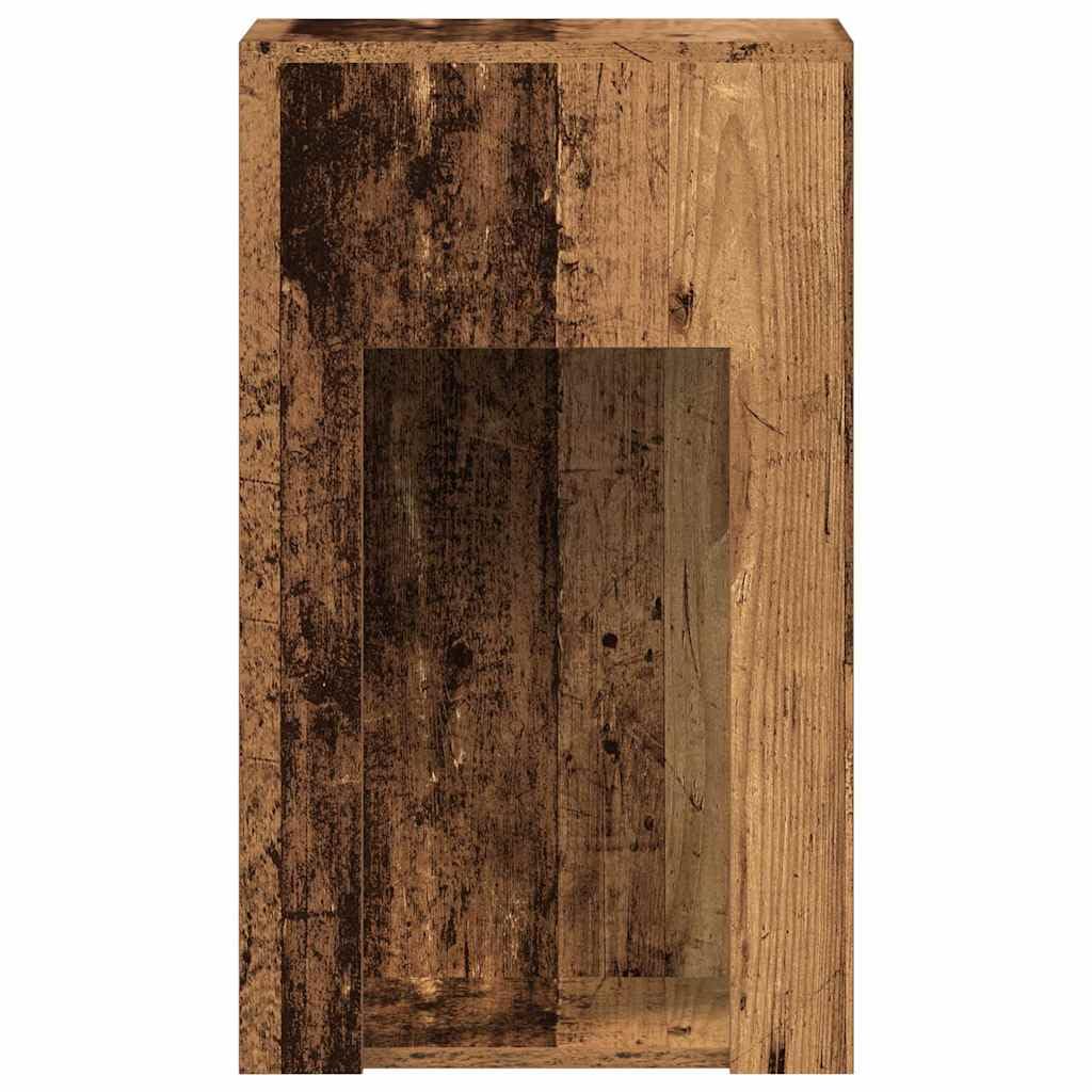 PC Unterschrank mit Schublade, Computer Tower Stand 30x44x74 cm, aus Holzwerkstoff in Altholz-Optik, Schreibtisch Beistellschrank mit offenem Fach, für Büro & Homeoffice