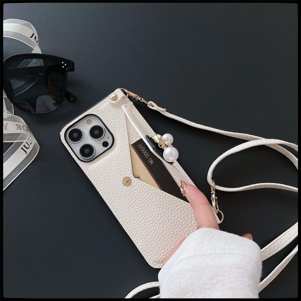 LIFEKA Custodia Per Telefono Con Tracolla In Pelle Con Cerniera, Porta - Foto 5