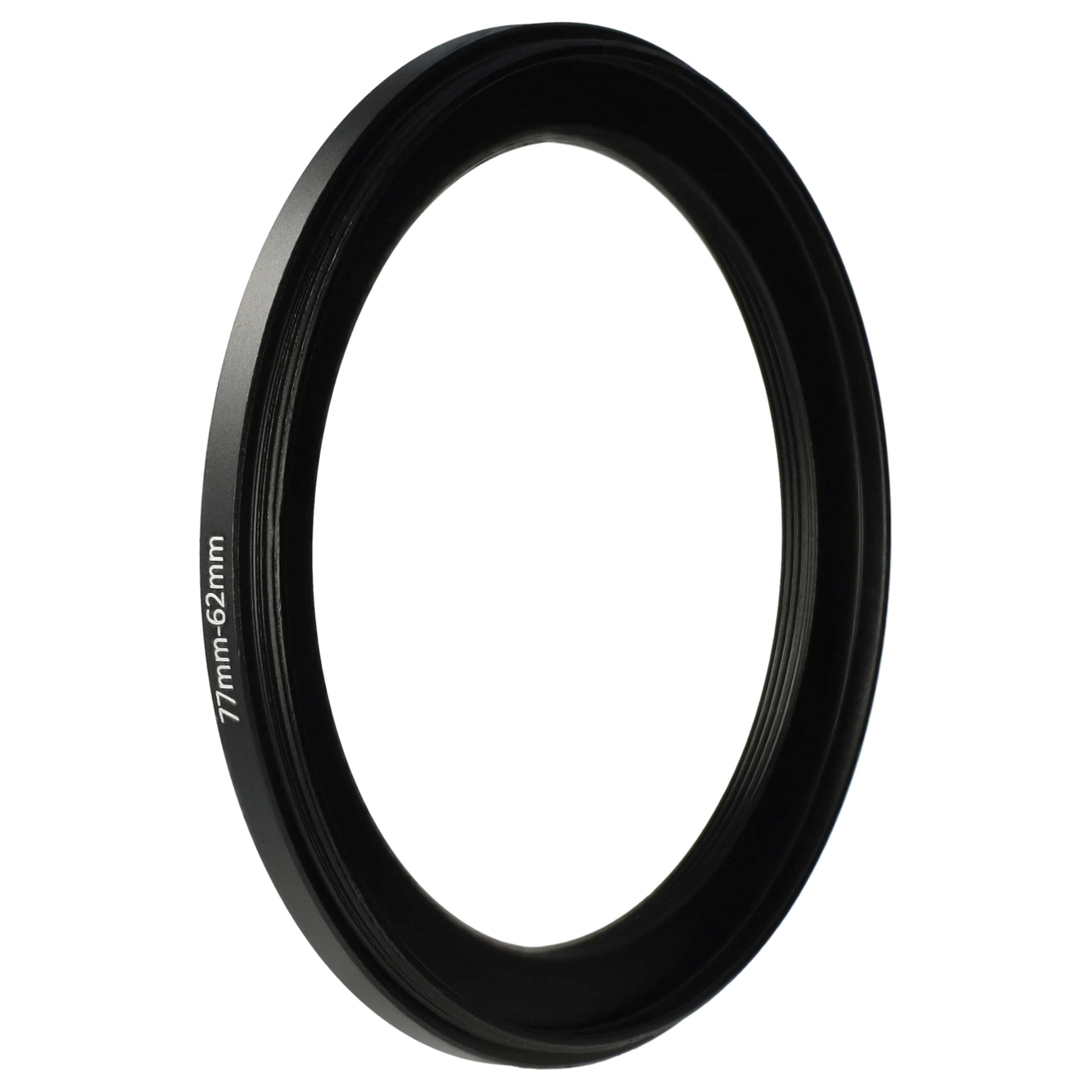 vhbw Bague d'adaptation Step-Down 77 mm vers 62 mm Réducteur métal pour Appareil Photo
