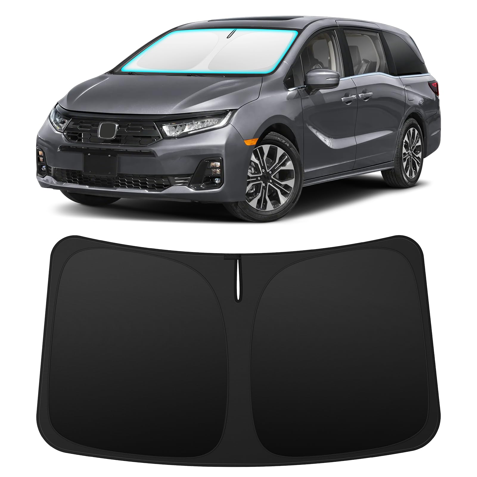 INSAUTO Custom Fit Windshield Sun Shade for Honda Odyssey 2018-2026 | Foldable Front Window Sunshade Car Accessories, UV & Heat Reflector, Keeps Interior Cool, Includes Storage Bag
