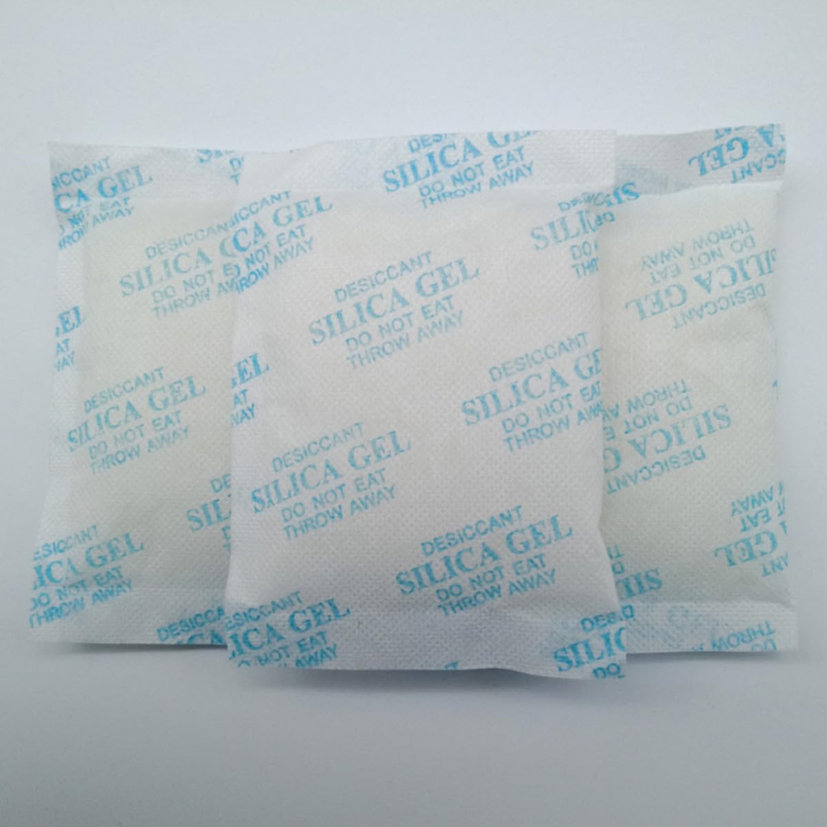 100 Bustine Essiccante in Gel di Silice 10g Tessuto Non Tessuto, Assorbi Umidità e Previeni la Corrosione per Armadi e Abbigliamento