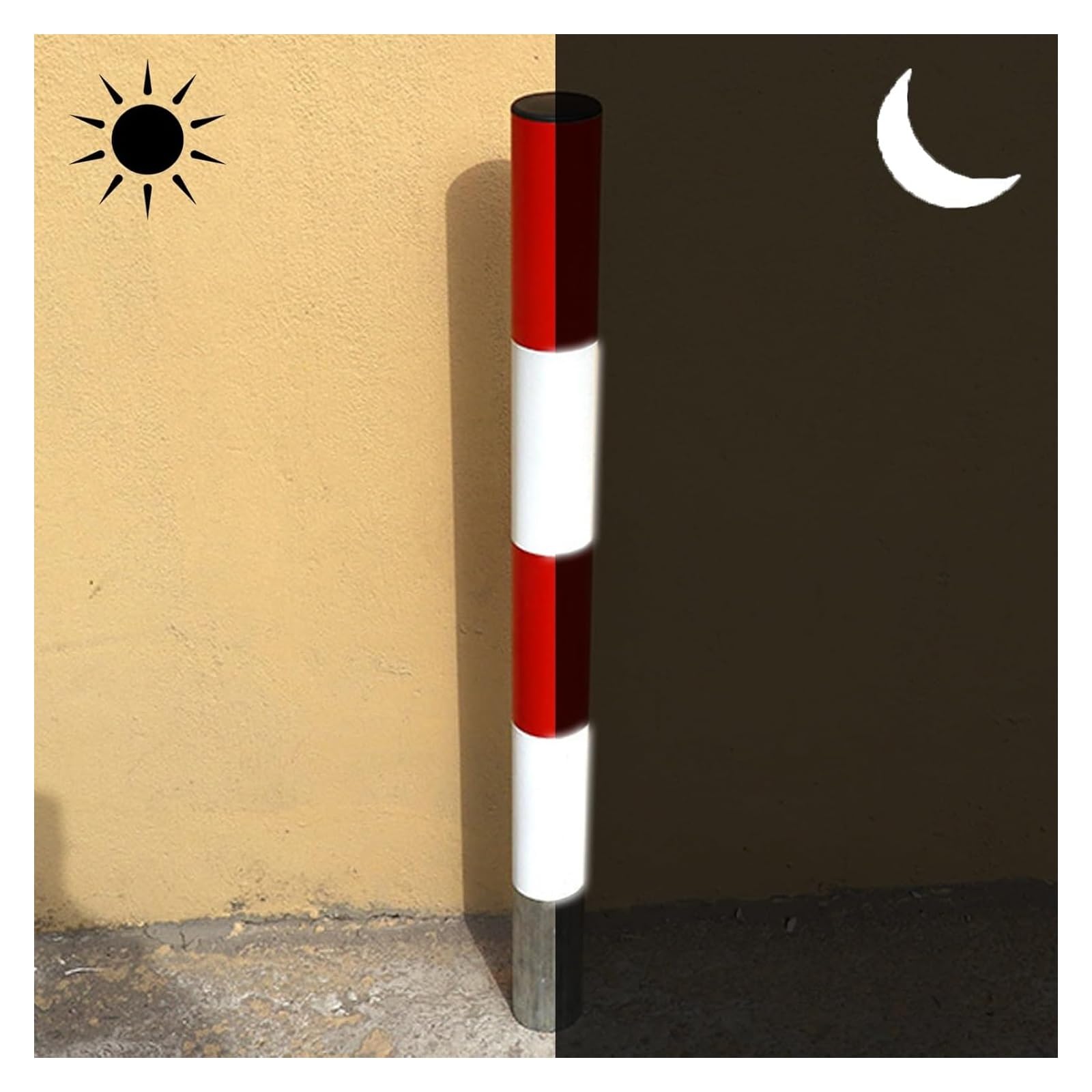 Postes delimitadores de tráfico para bolardos de Seguridad, bolardos de Acero, bolardos metálicos para Aparcamiento,76 * 1000mm/3 * 39in