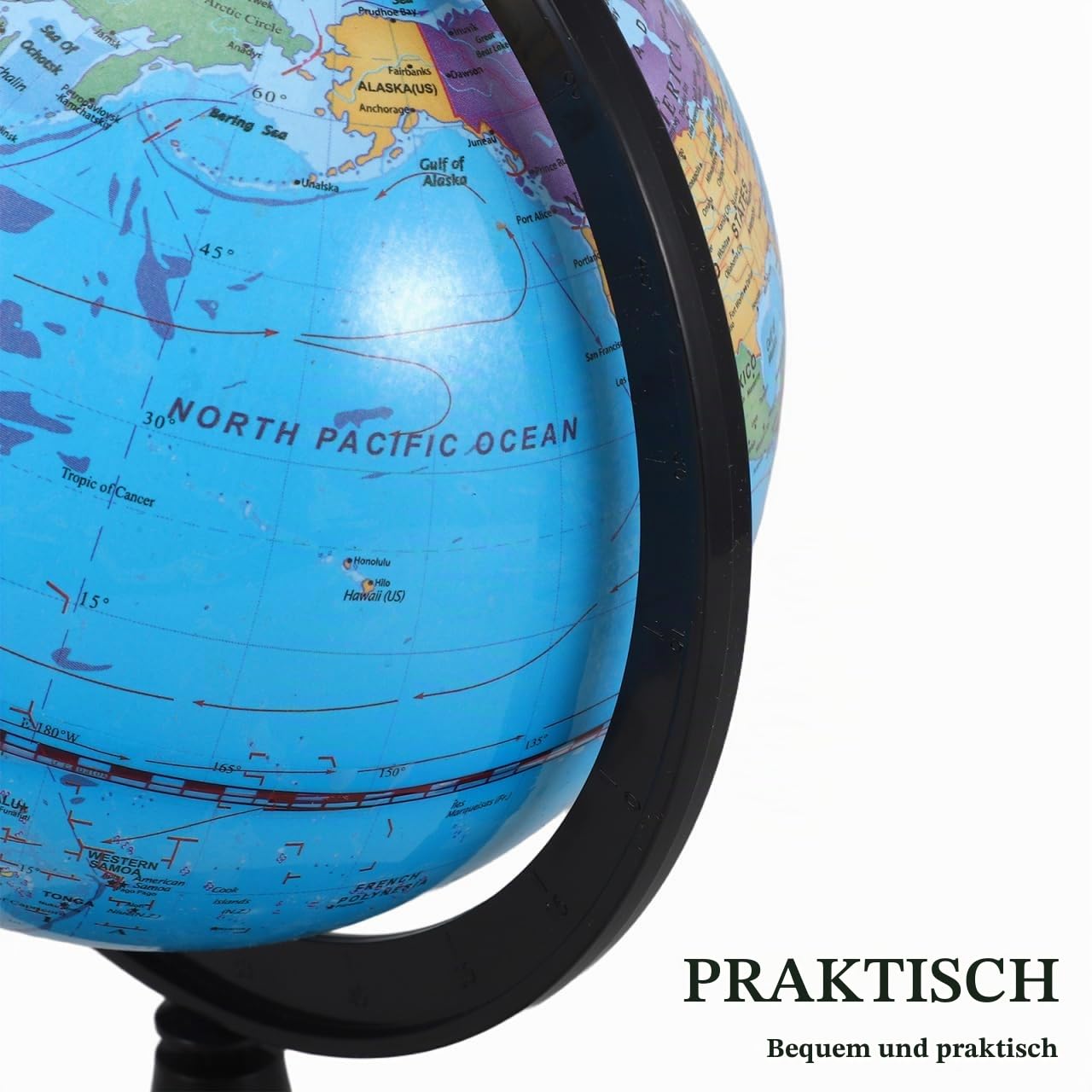 Galpada SchüLerglobus 14.20 cm Mit StäNder Politische Weltkarte Interaktives Lernspielzeug FüR Kinder Geographiematerial SchulzubehöR Und Schreibtischdekor