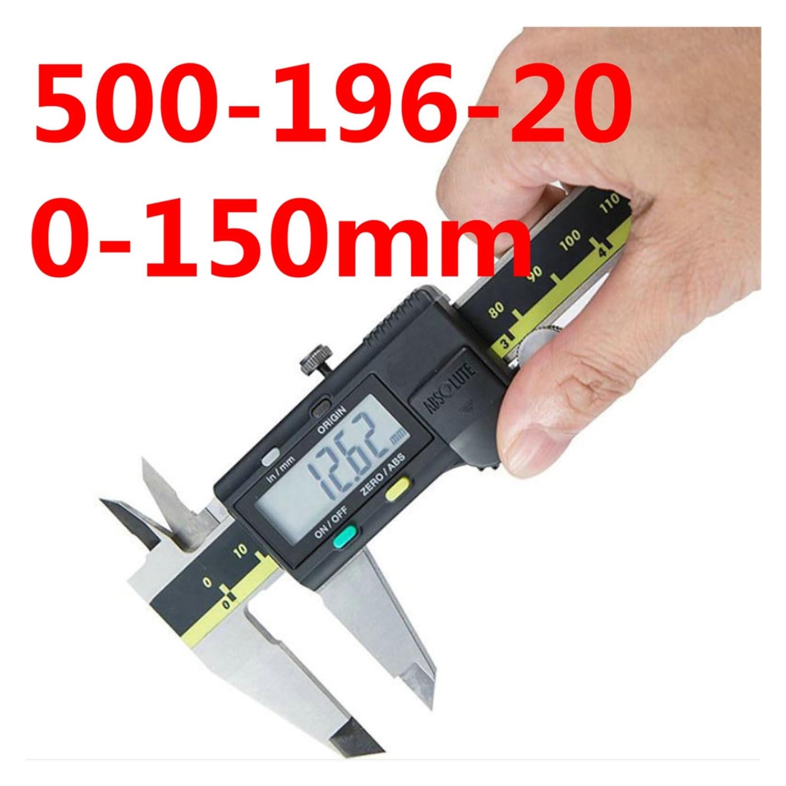 Calibrador 0-12 Pulgadas 0-300 mm IN/MM Precisión 0,01 mm Medición electrónica Herramientas de Acero Inoxidable(0-150MM 500-196-20)