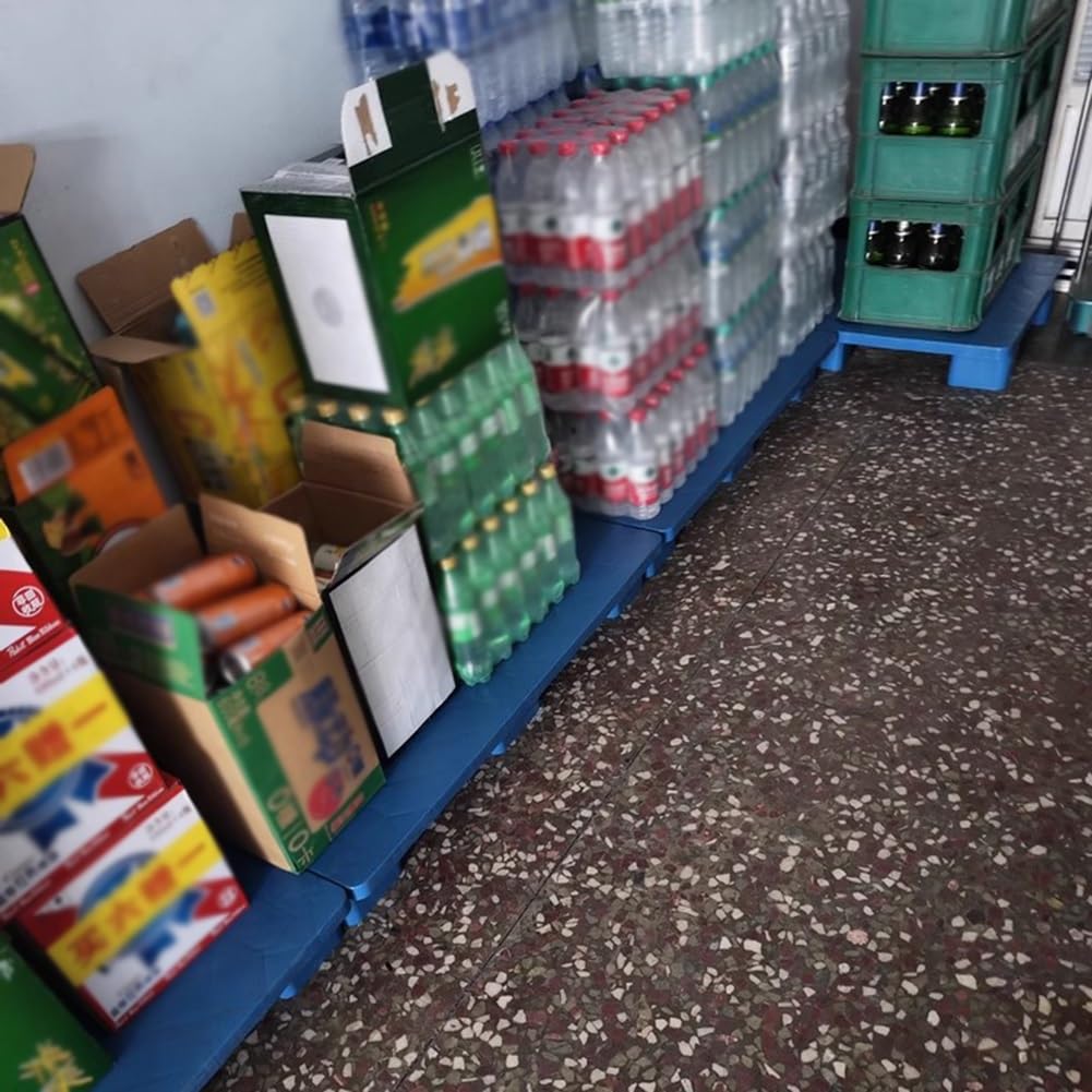 Rygcrud Palet De Polietileno, Almacenamiento De Mercancías Palet De Plástico Alfombrilla A Prueba De Humedad Para Supermercado, Oficina, Laboratorio, Almacén, Sótano, Trasteros(Grey,60x50x11.5cm)