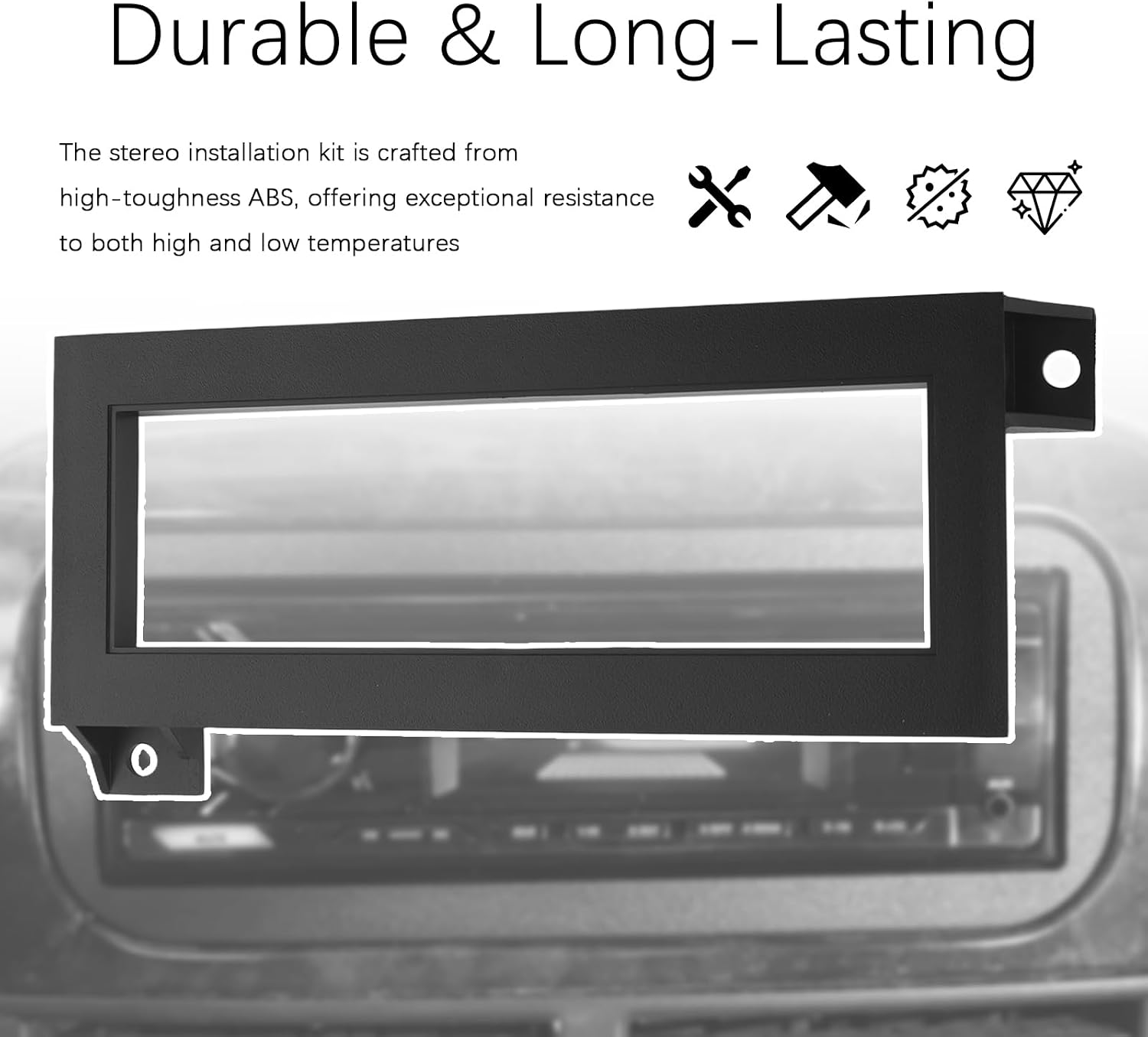 3PCS Single Din Dash Kit with Radio Wiring Harness,Durable Car Stereo Installation Kit Compatible with Chrysler Dodge Jeep,Professional Car Audio & Video Installation Products