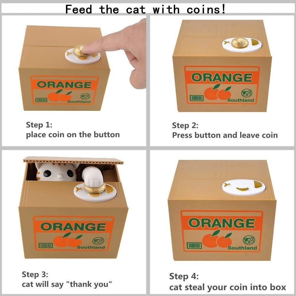 CATWOMAN貯金箱 CRUX オバケーヌ カギ付き缶バンク 貯金箱 ゴロゴロ柄 118917