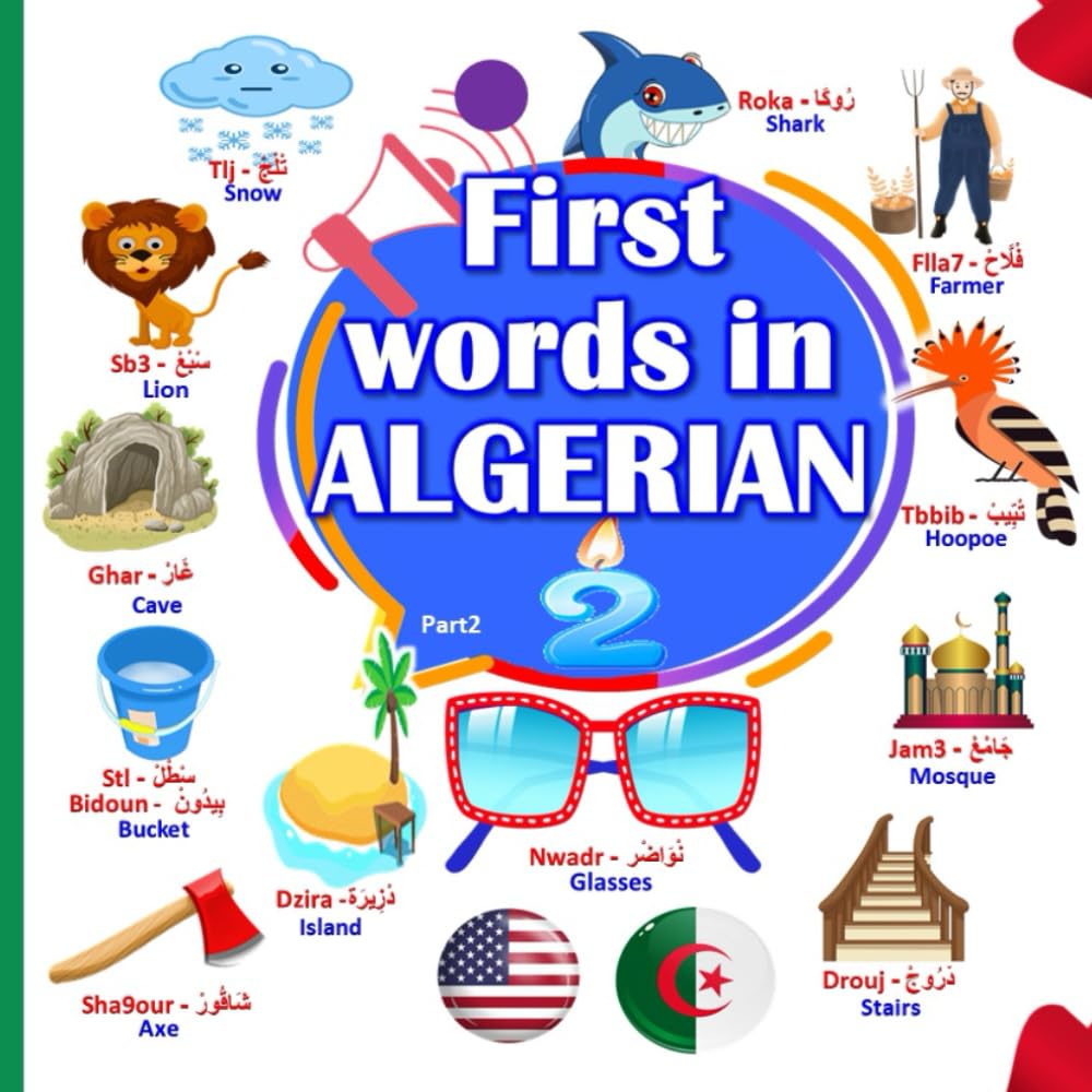 First words in ALGERIAN: (Part 2) Learn Arabic Algerian for kids