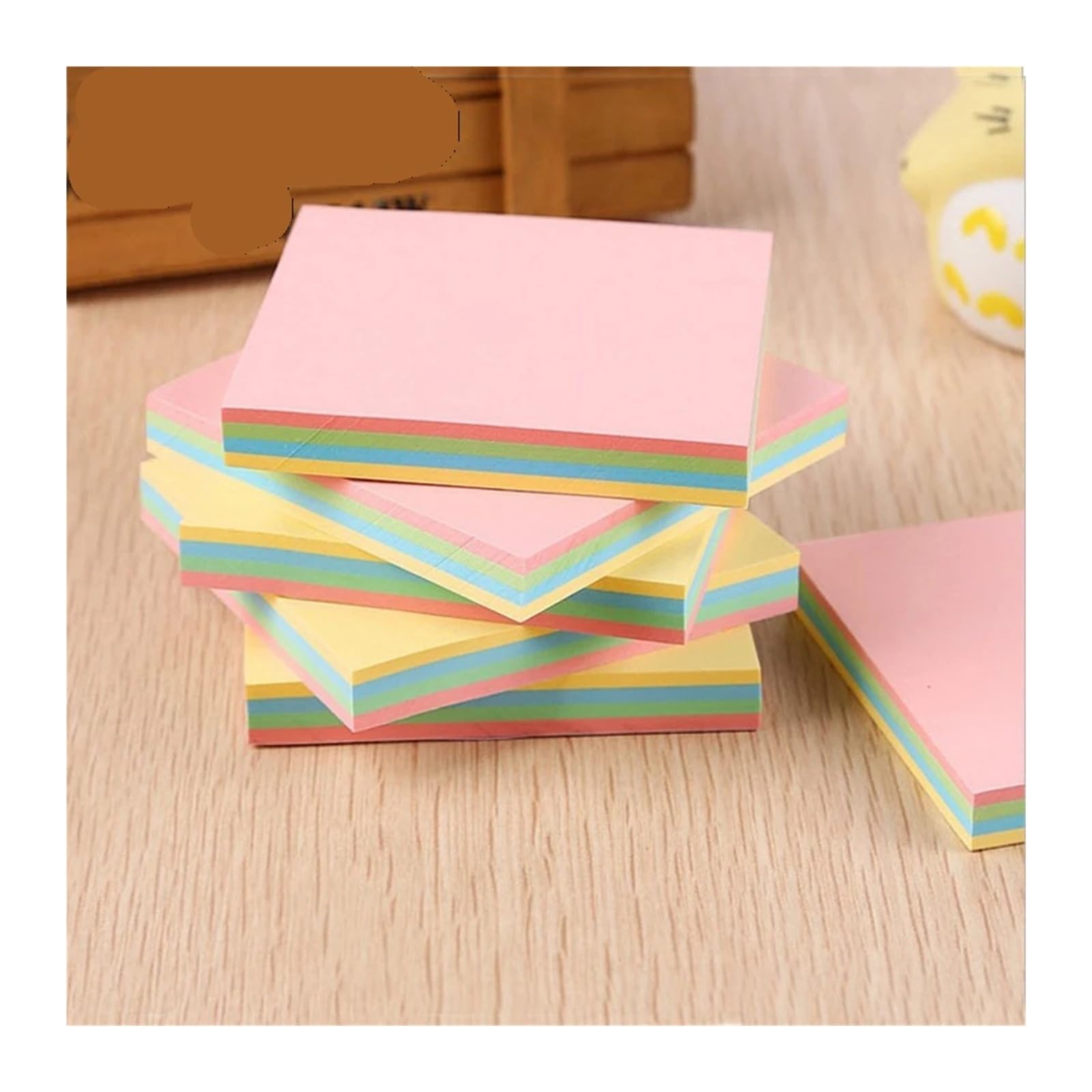 1000 Stück 7,6 cm bunte Haftnotizen – quadratische und herzförmige leere Notizaufkleber for den Bürogebrauch(1000pcs Square)
