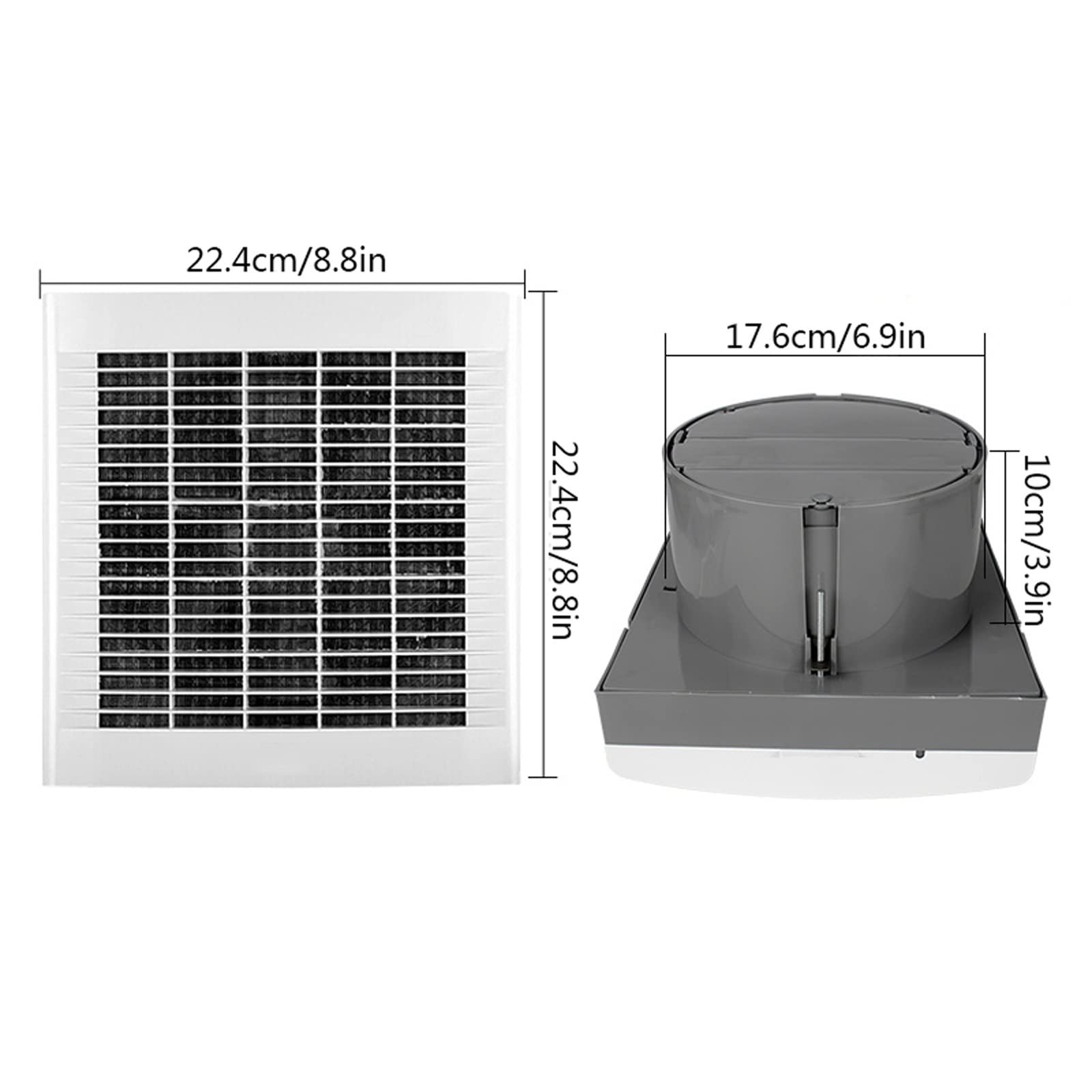 Ventilatore Elettrico Con Persiana Per Finestra - 4 Pollici, Bianco, Per Bagno E Cucina