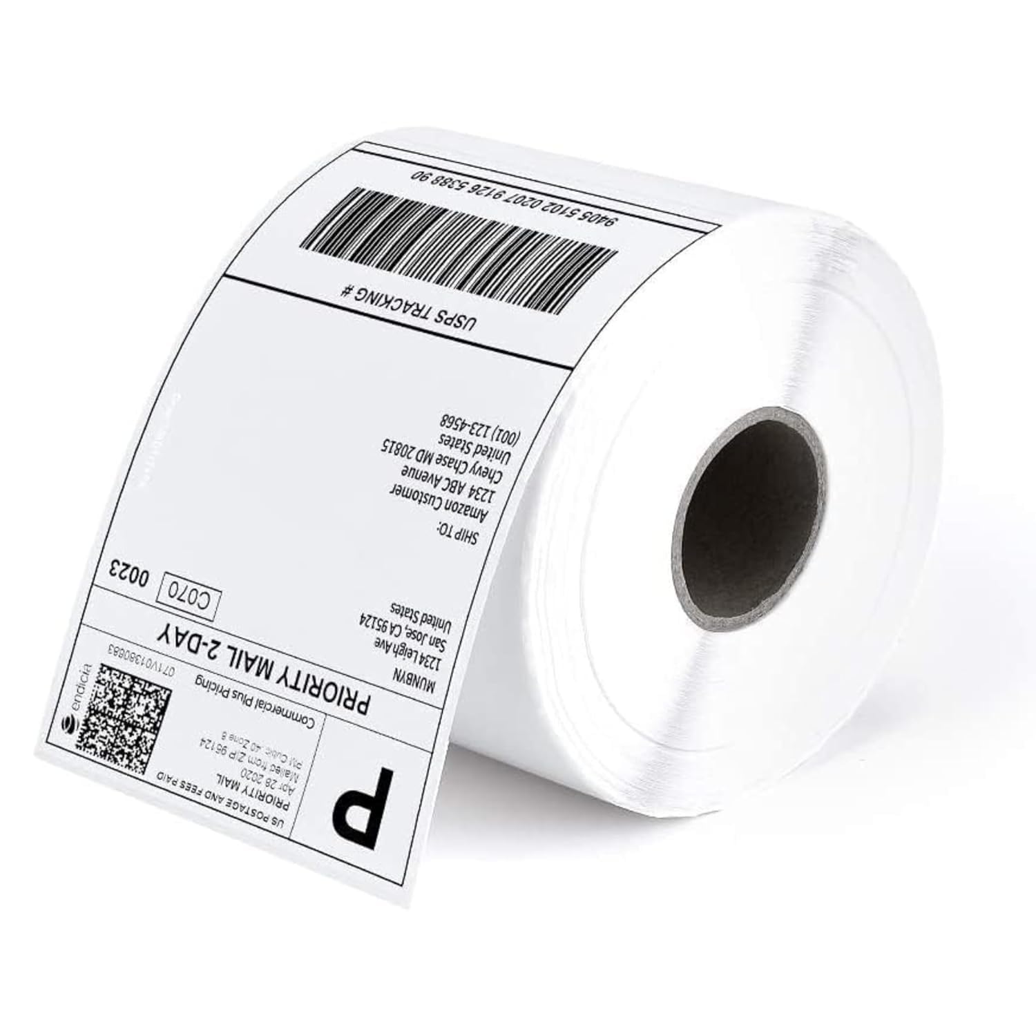 70gsm thermal label printer paper - 4" x 6" (100 x 150 mm)| ideal for shipping, parcel, barcode, and address labels - 400 labels per roll (pack of 1)
