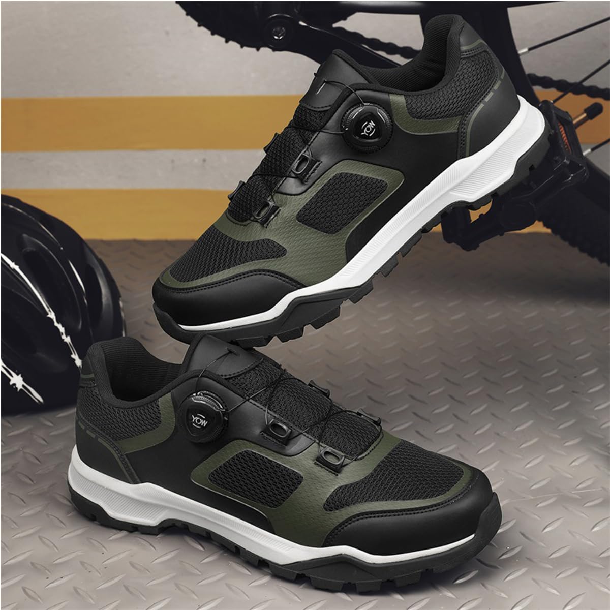 Zapatillas Ciclismo MTB Hombre Mujer, 38-46 EU Exteriores Zapatillas Bicicleta de Montaña Compatibles con Todos Los SPD para Deportes al Aire Libre