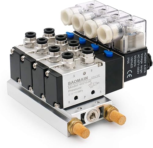 Miniatura 10 de Baomain Neumatica Control de Aire Válvula solenoide 4V21008AC220V 5Way 2Posición PT14 internamente piloted Acting Tipo único Tetera Control