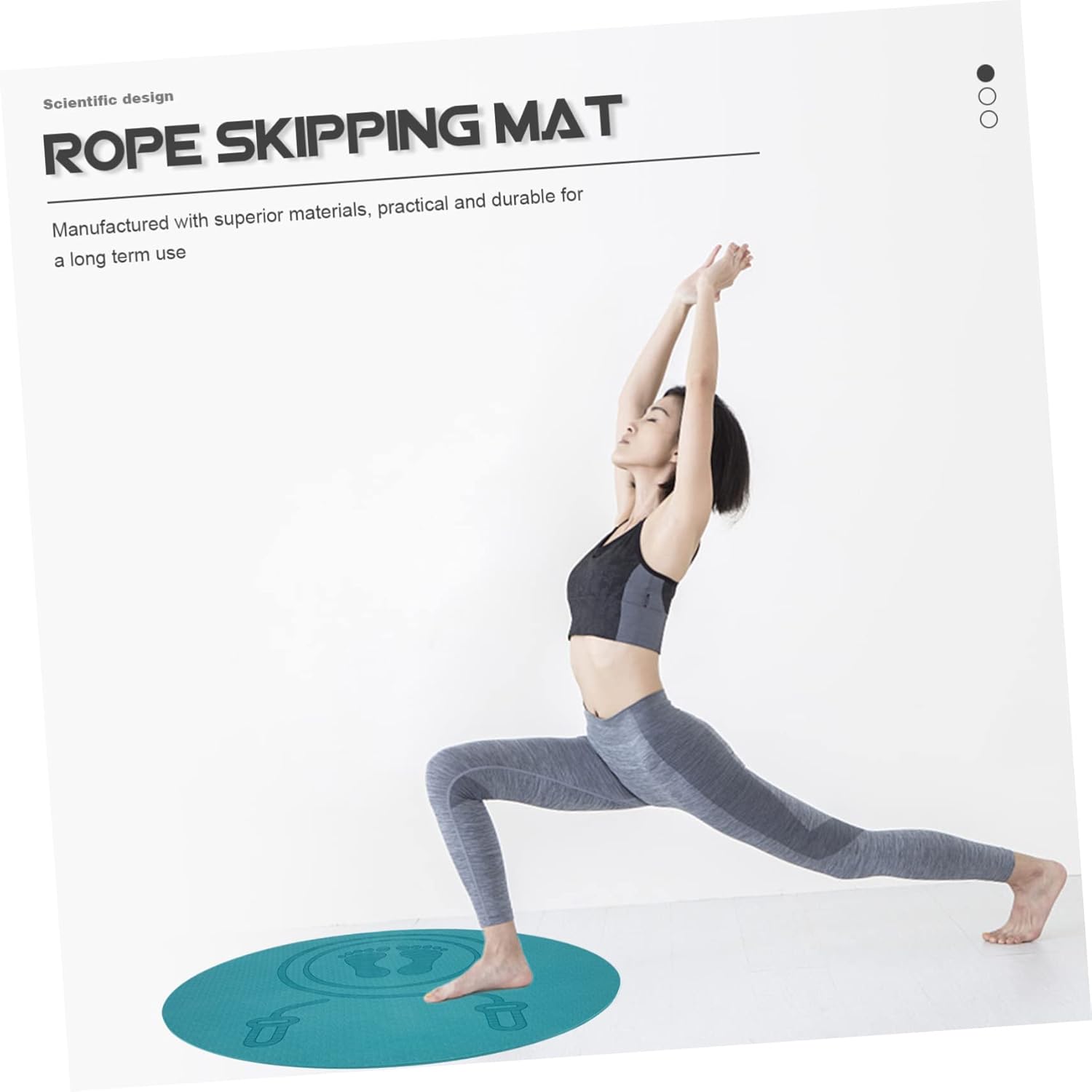 Anti-Slip TPE Jump Rope Mat for Home Gym Shock-Absorbing Workout and Yoga Cushion Thick Round Exercise Mat for Indoor Fitness