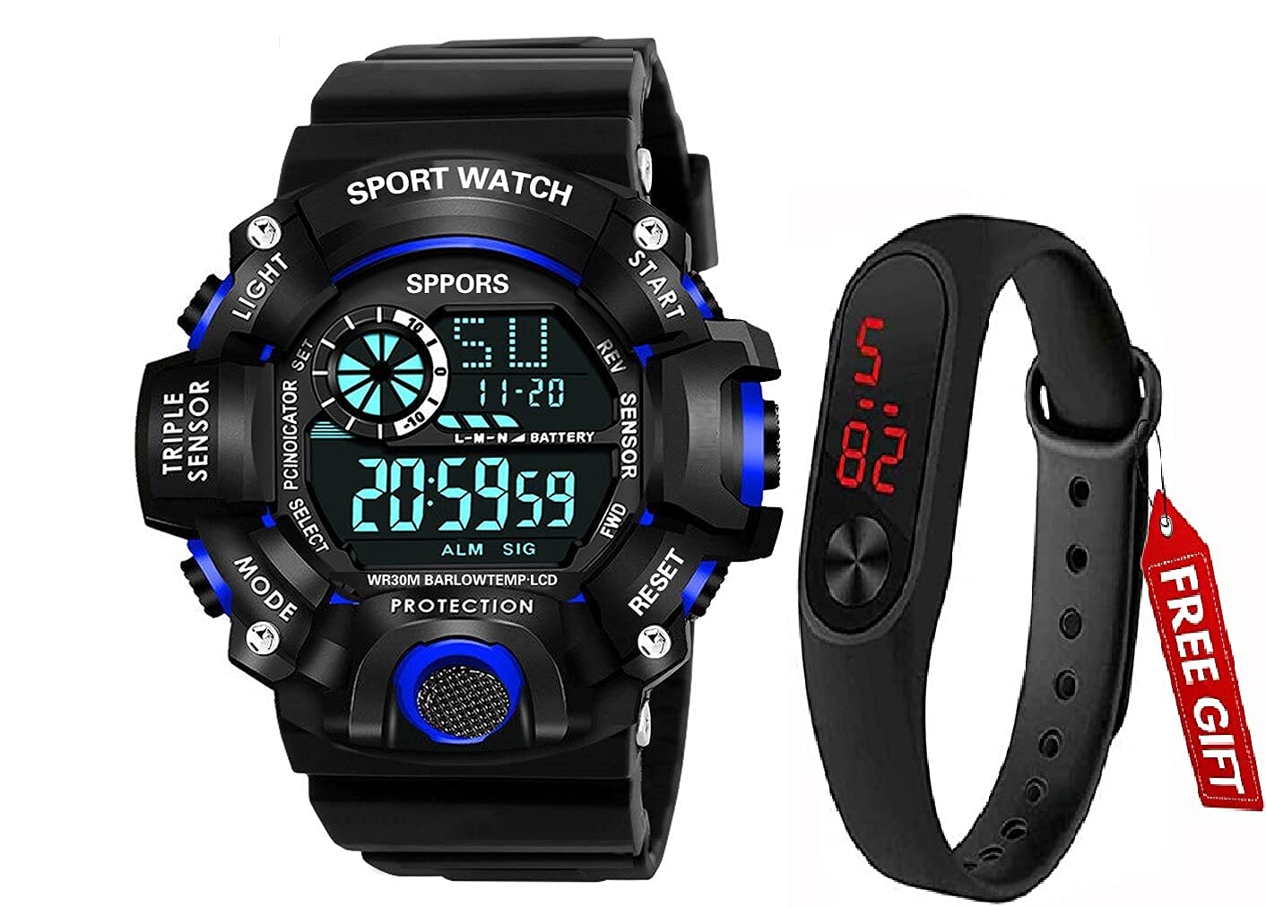 SELLRIA Brand - A - Shock BLK Sports M2 Display Combo Digital Watch- for Boys (Full Black Pack of 2) (B09D9WQ9W1) Amazon Price History, Amazon Price Tracker
