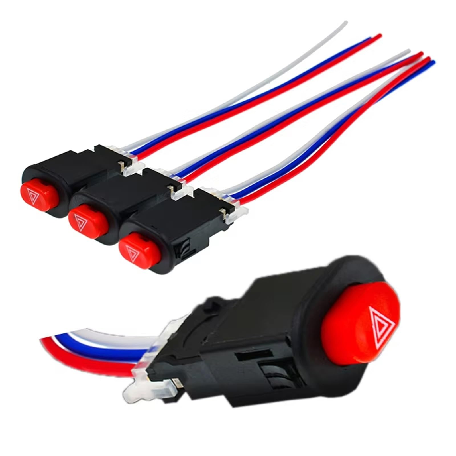 Interrupteur de contacteur d'allumage,Interrupteur Double Clignotant pour Moto,Bouton d'avertissement Clignotant pour Scooter,véhicule électrique,Lampe de signalisation d'urgence modifiée