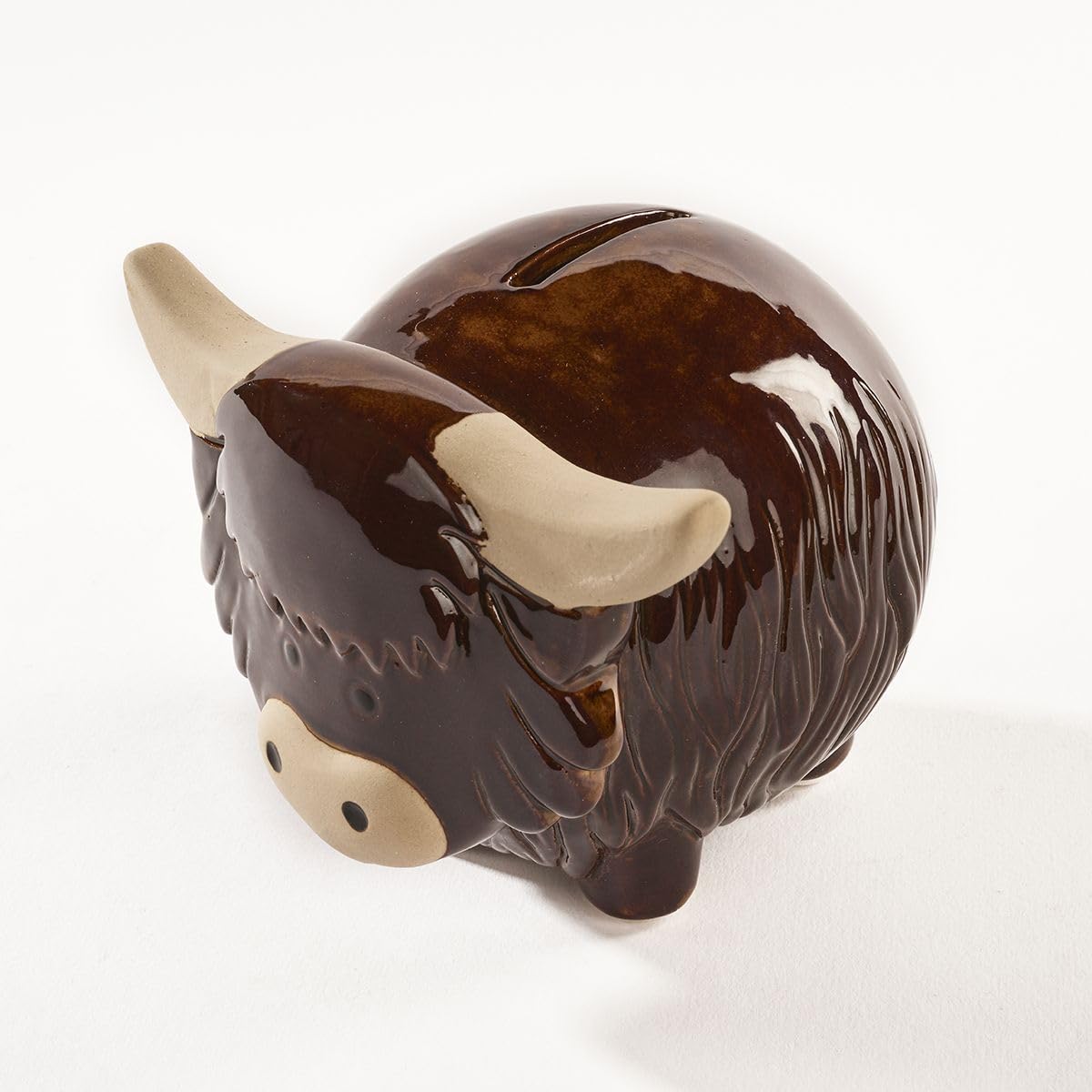 Highland Cow Piggy Bank, Ceramic Money Box