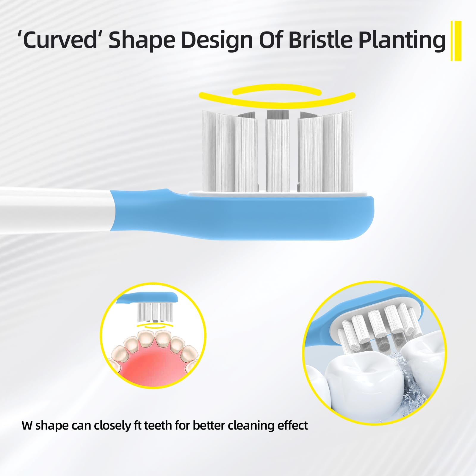 Paquete de 10 cabezales de repuesto compatibles con cepillo de dientes eléctrico Laifen Wave, para cabezales de cepillo de dientes Laifen (cuidado de las encías)