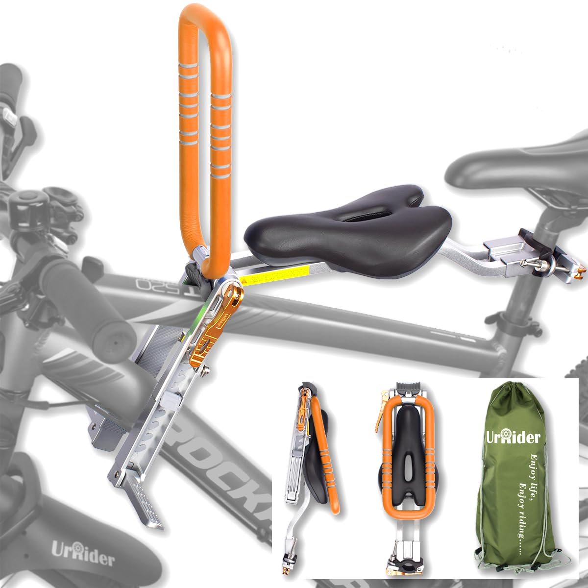 Child Bike Seat, Front Mount Kids Bike Seat,Fit Mountain Bikes, Cruiser Bikes, Folding Bikes, Ultra Light,Portable, Tool-Free, Quick-Release,Toddler Bike Seat for 2-6 Years(up to 60lbs)