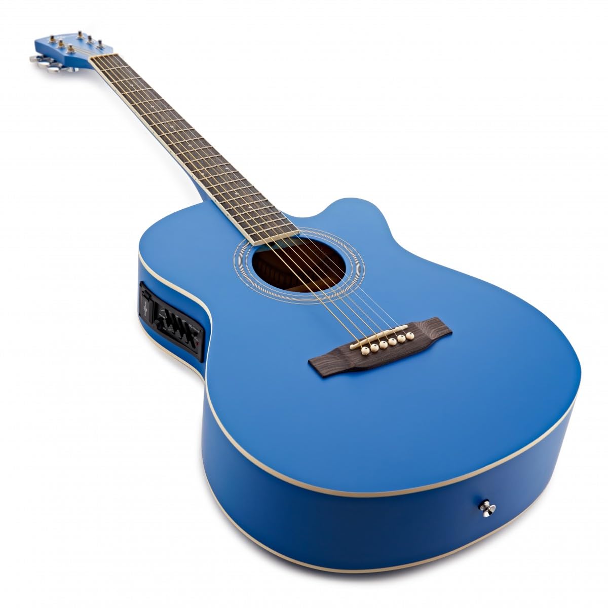 Pack Guitare Électro-Acoustique à Pan Coupé + Ampli 15 W, Bleu