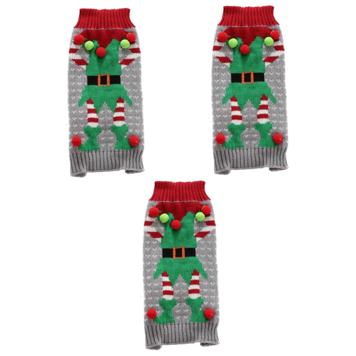 Vêtements de Noël Milisten pour chiots et chats - Lot de 3 pièces