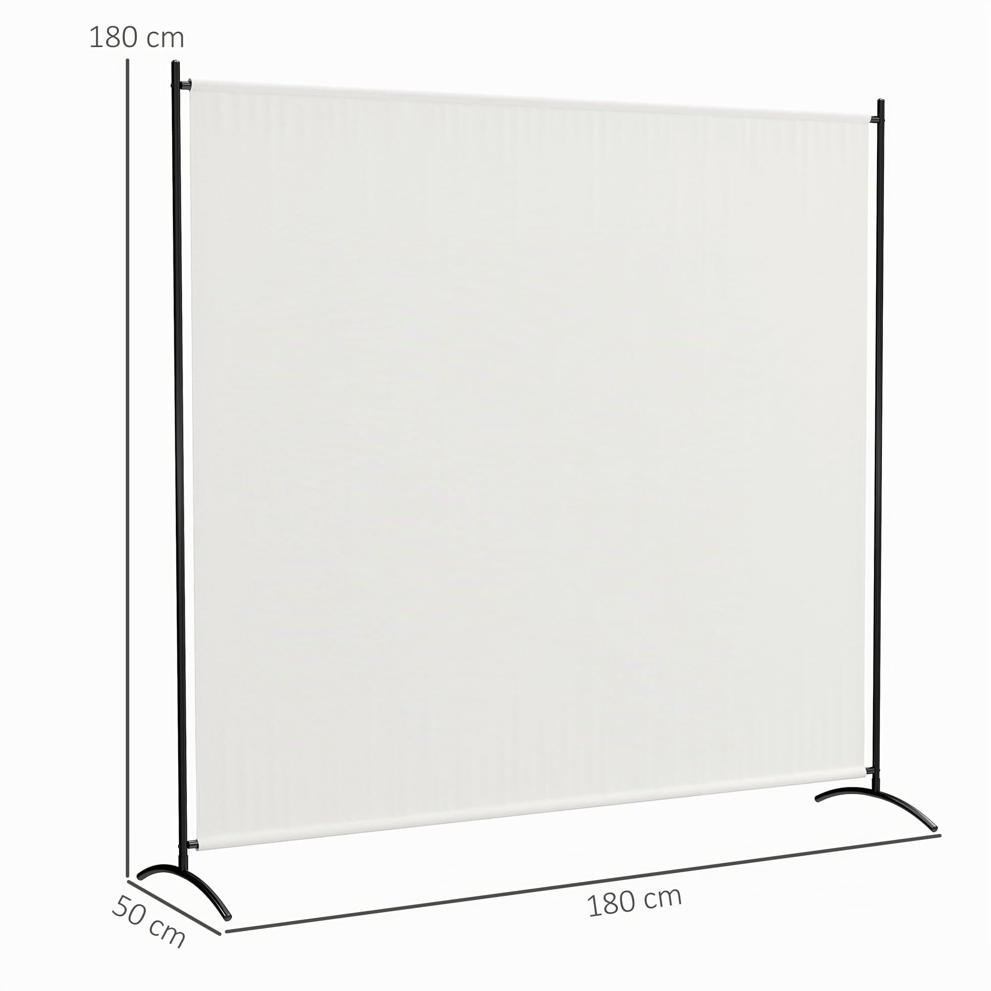 Outsunny Paravent Extérieur à Panneau Unique UV30+ 180H cm Beige | Séparateur de Pièce, Panneau Brise-Vue, Base Stable, pour Intérieur et Extérieur