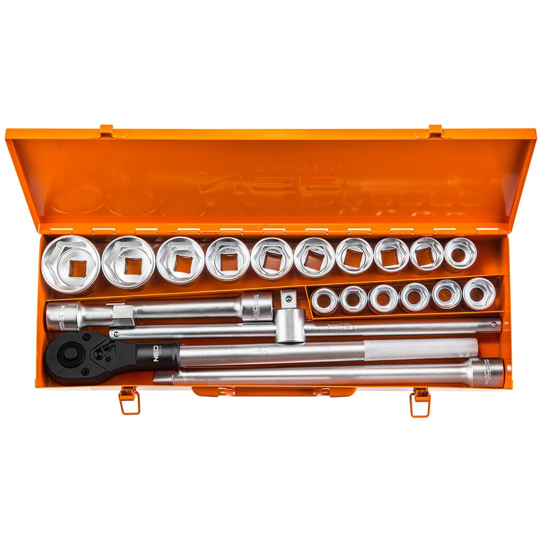 NEO TOOLS Klucze nasadowe 3/4, zestaw 21 szt