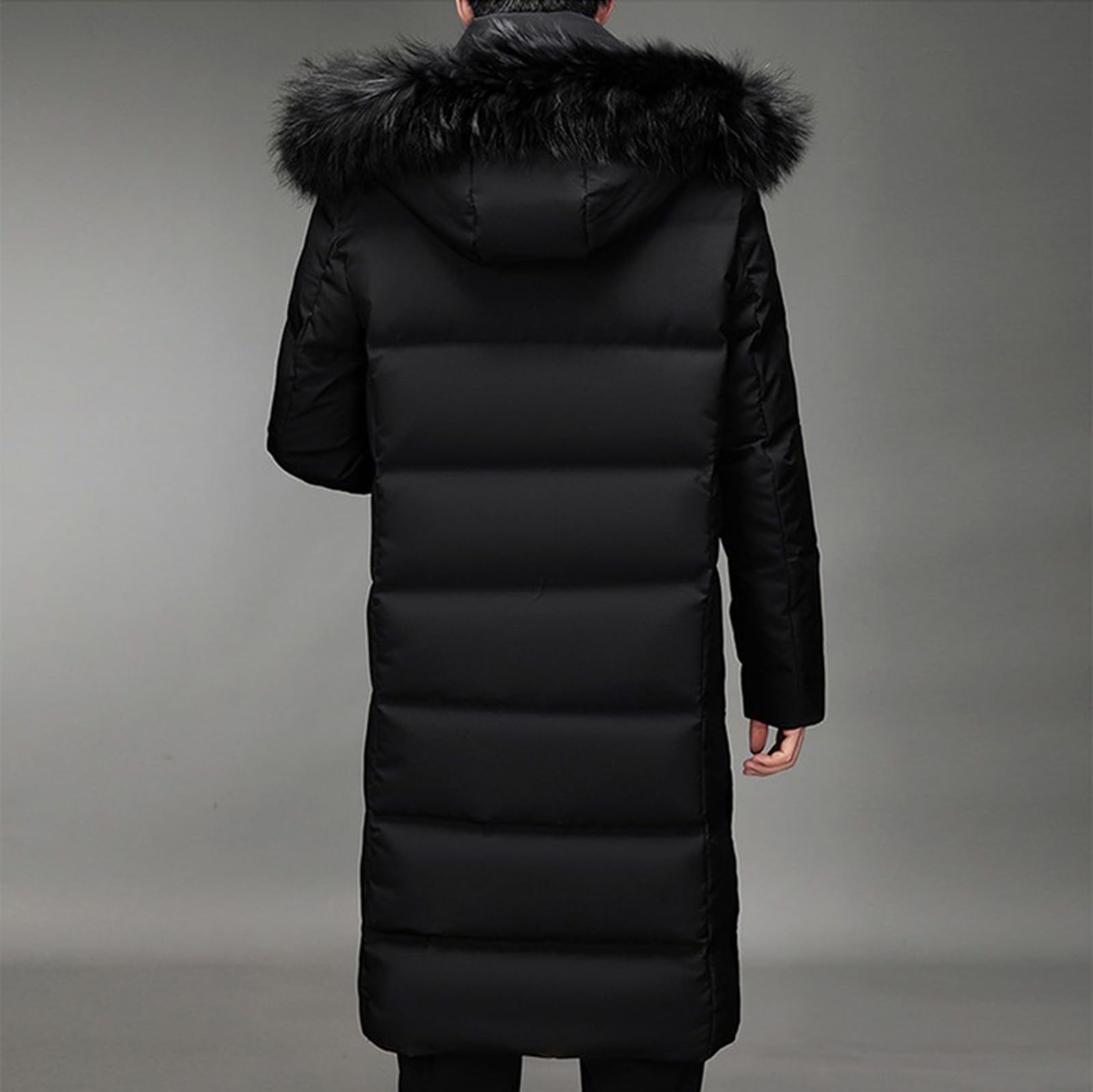 Giubbotto Invernale Uomo Lungo Casual Invernale Caldo Giacche Con Cappuccio Tinta Unita Spesso Piumino Manica Lunga Antivento Impermeabile Giacca Con Cerniera Addensare Trekking Cappotto Con Tasche