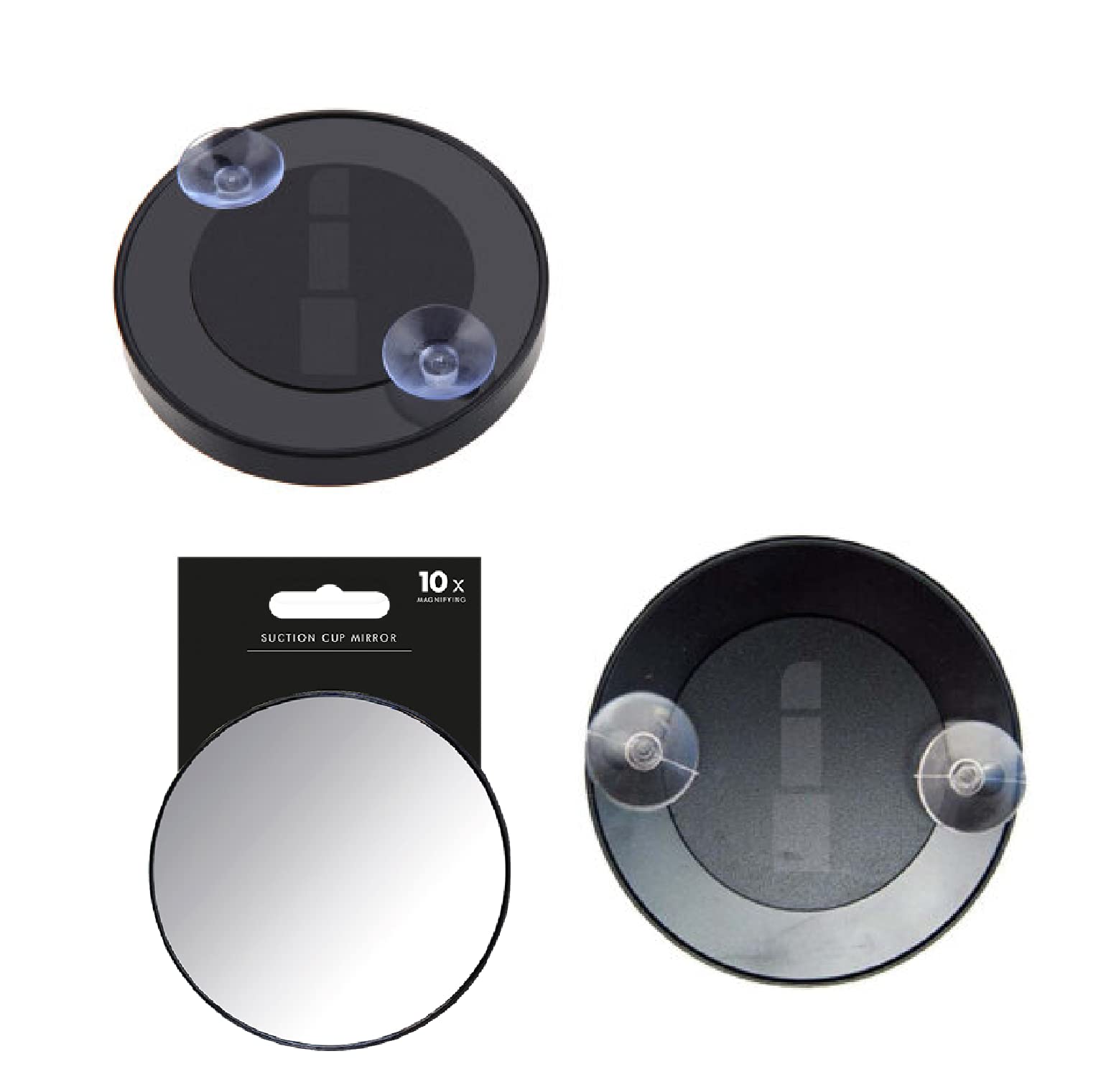 Skyte Black Skyte® Magnifying Mirror 9Cm Glass Cosmetics Round Enlargement Mirror With Suction Cups For Makeup, Shaving, Tweezing, Head/Blemish Removal (10X Magnifying)